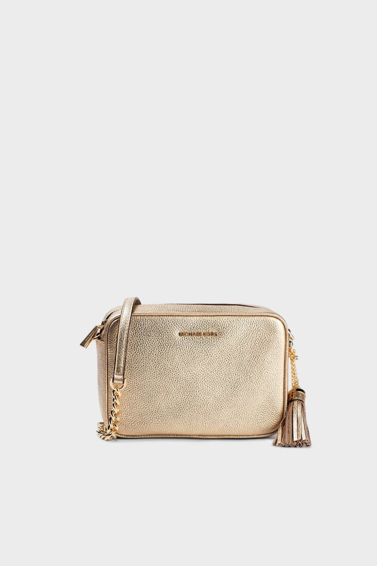 Michael Kors Logolu Hakiki Deri Çıkarılabilir Zincir Askılı 32F7MGNM6M740 Kadın Çanta 32F7MGNM6M 740 GOLD - 1