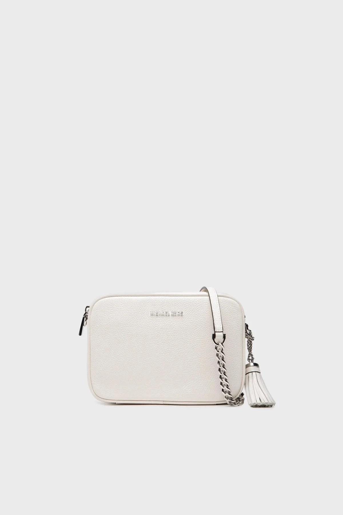 Michael Kors Logolu Hakiki Deri Çıkarılabilir Zincir Askılı 32F7SGNM8L085 Kadın Çanta 32F7SGNM8L 085 BEYAZ - 1
