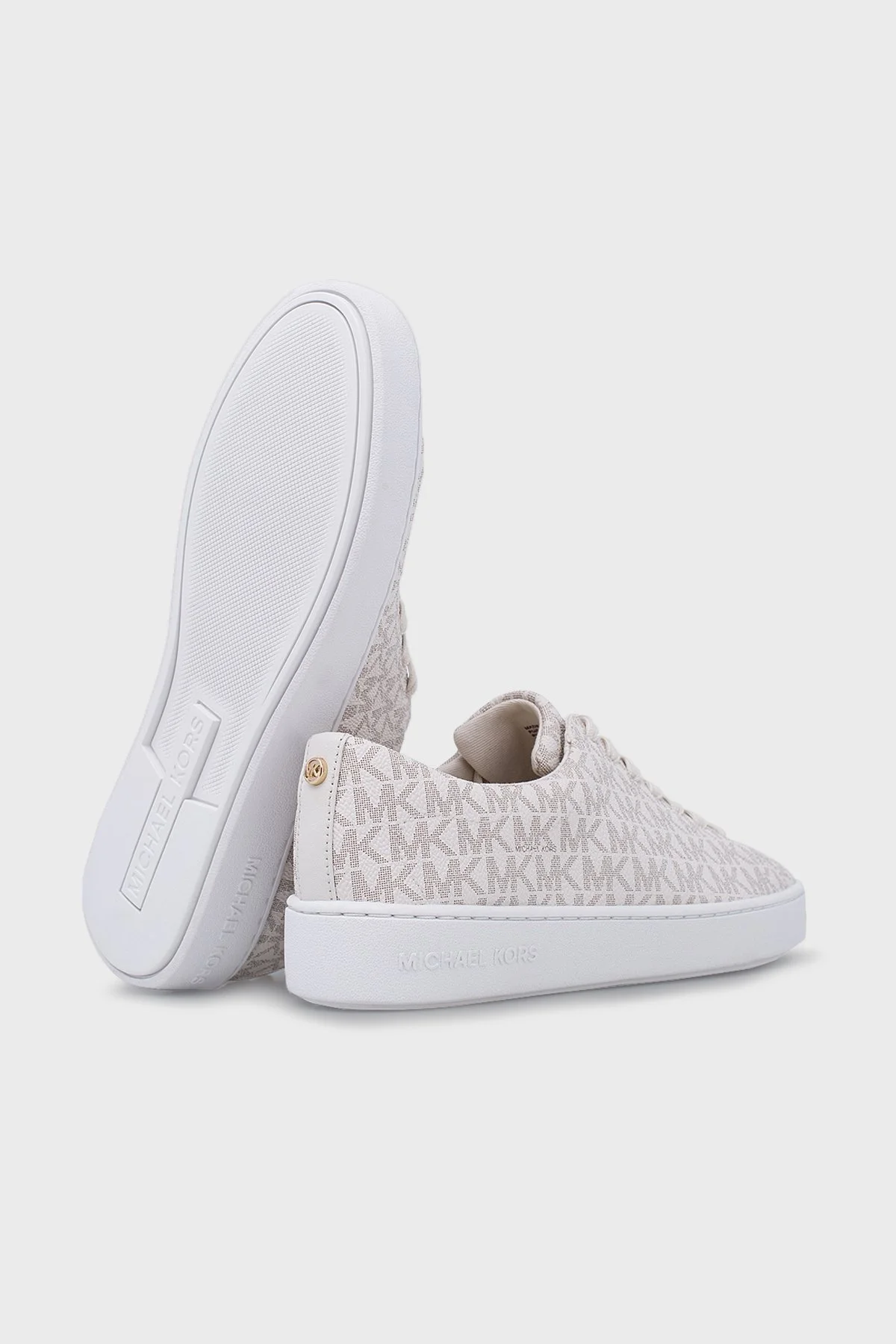 Michael Kors Logolu Hakiki Deri Keaton 43R5KTFP1B150 Bayan Ayakkabı 43R5KTFP1B 150 MK EKRU - 4