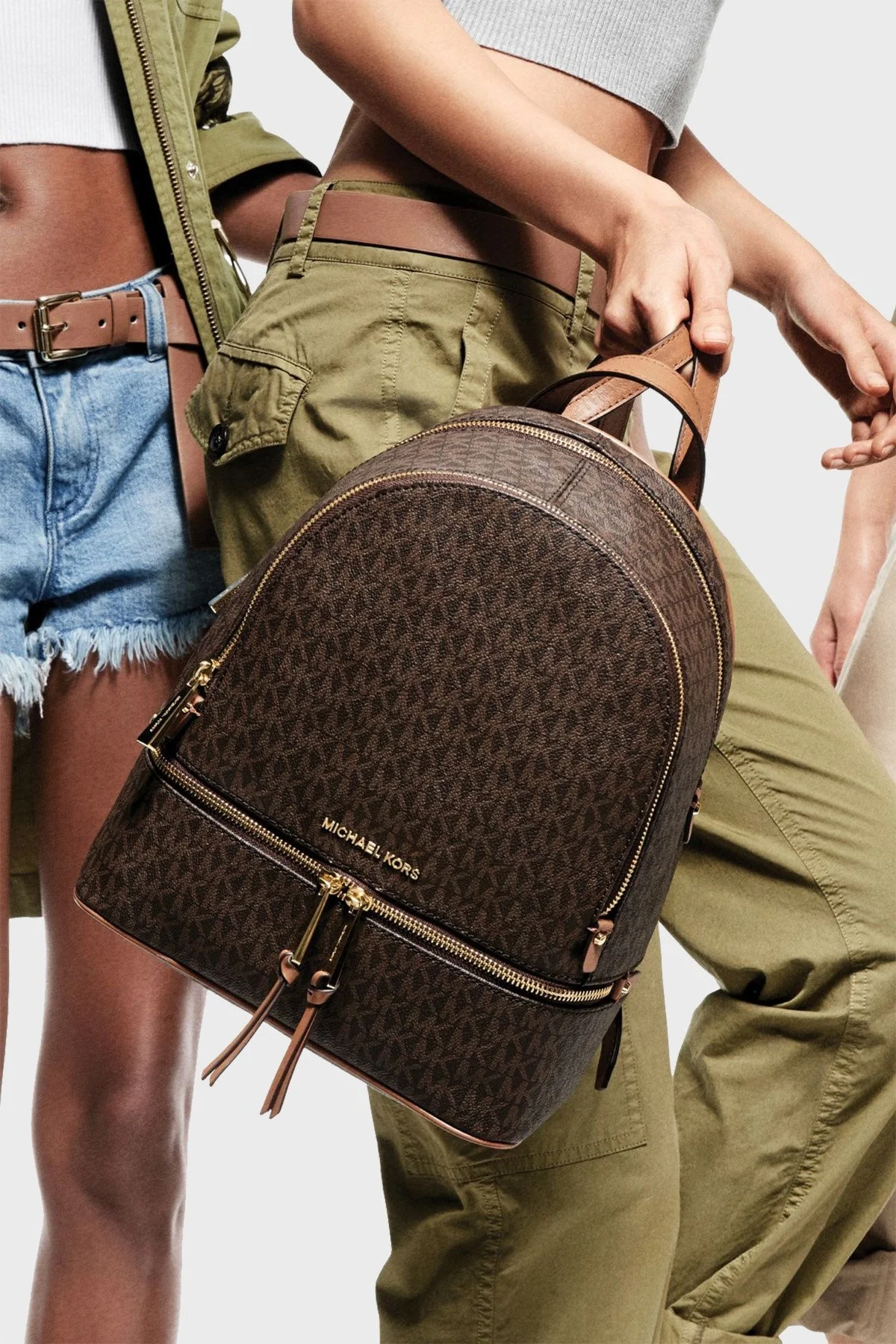 Michael Kors Logolu Hakiki Deri Rhea Zip Bayan Çanta 30S7GEZB1B200 KAHVE - 4