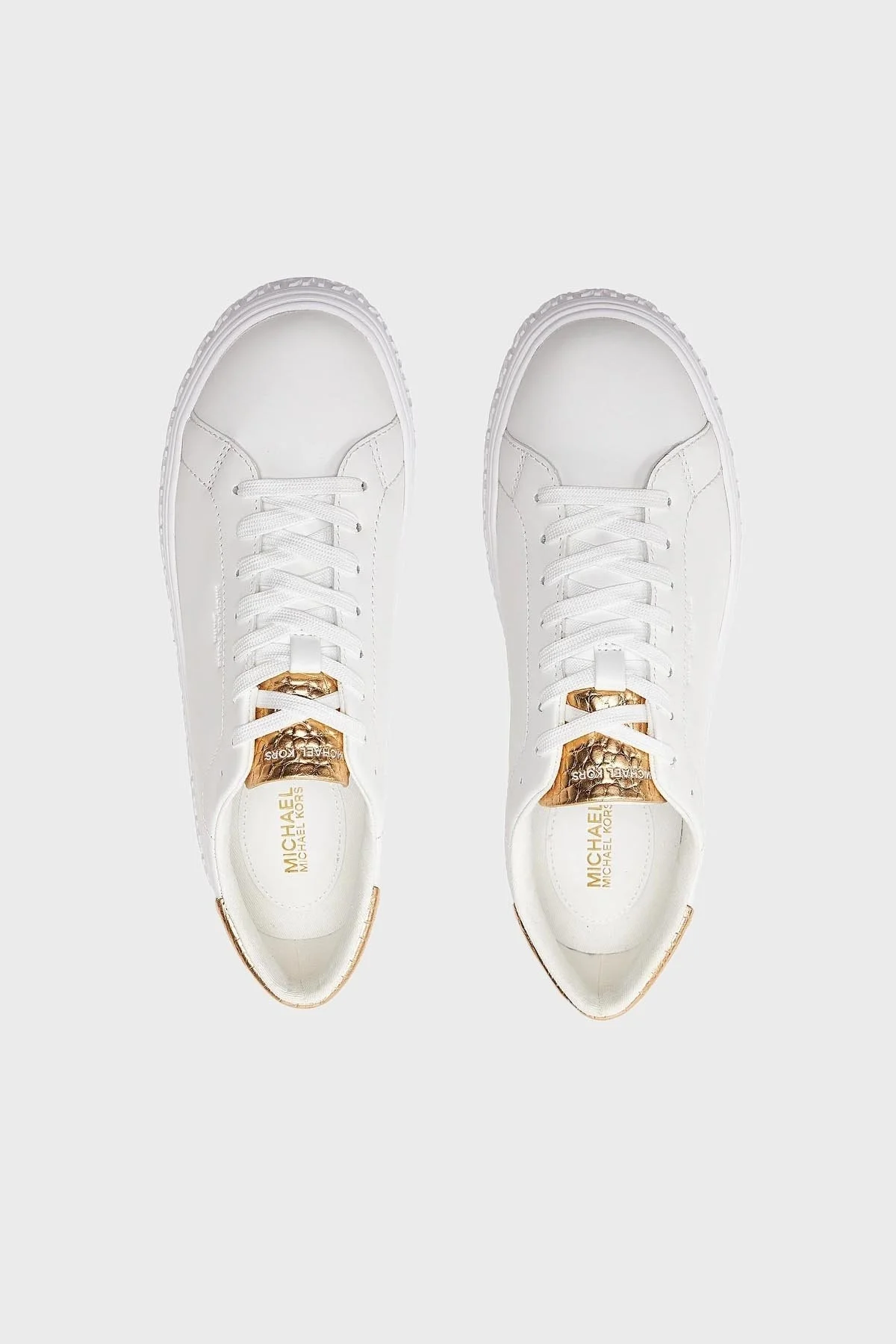 Michael Kors Logolu Hakiki Deri Sneaker 43S3GVFS1L740 Bayan Ayakkabı 43S3GVFS1L 740 BEYAZ - 5