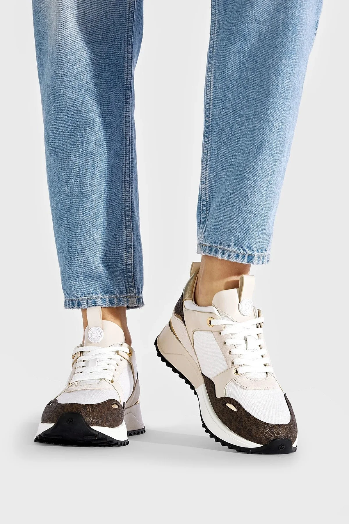 Michael Kors Logolu Hakiki Deri Sneaker Bayan Ayakkabı 43F1THFS1B 085 BEYAZ - 2