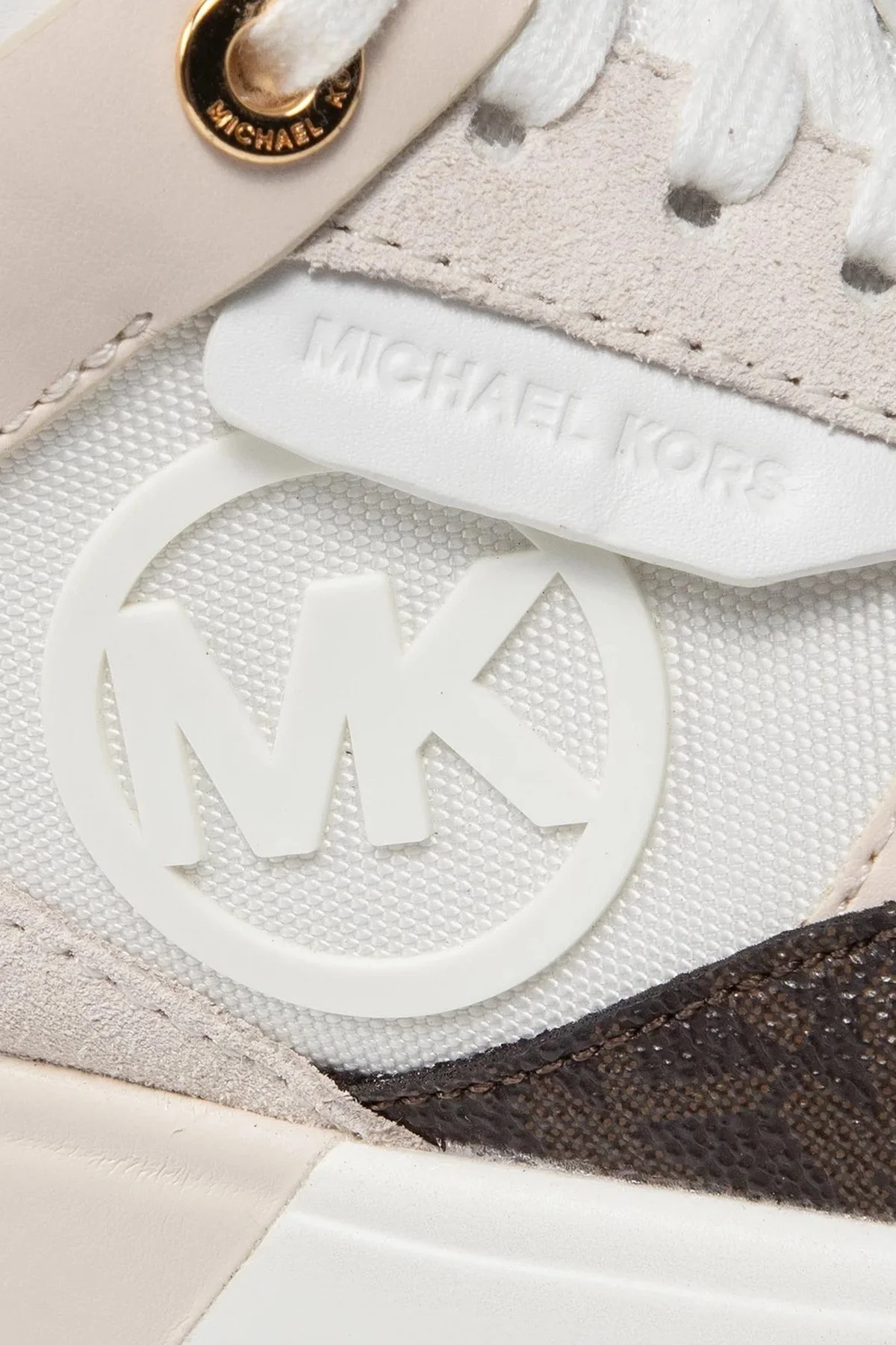 Michael Kors Logolu Hakiki Deri Sneaker Bayan Ayakkabı 43F1THFS1B 085 BEYAZ - 6