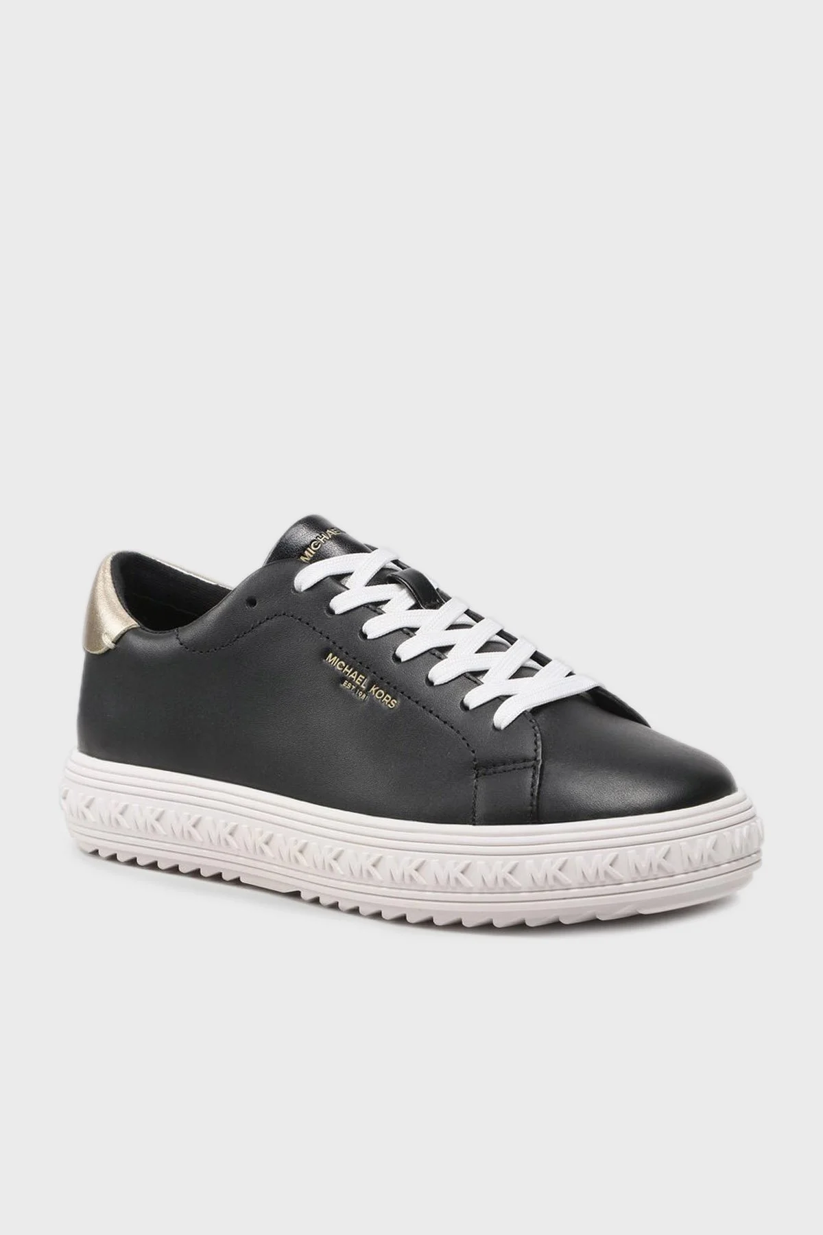 Michael Kors Logolu Hakiki Deri Sneaker Bayan Ayakkabı 43F2GVFS6L 001 SİYAH - 2