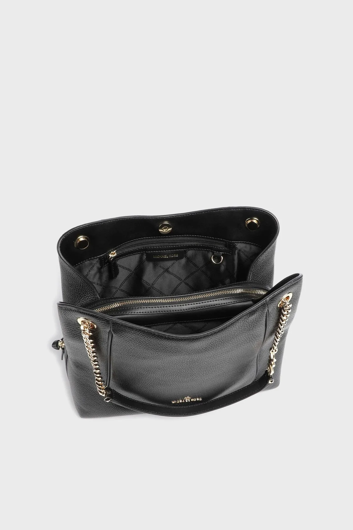 Michael Kors Logolu Hakiki Deri Zincir Askılı 30F2SP1E3L Bayan Çanta 30F2SP1E3L BLACK SİYAH - 4