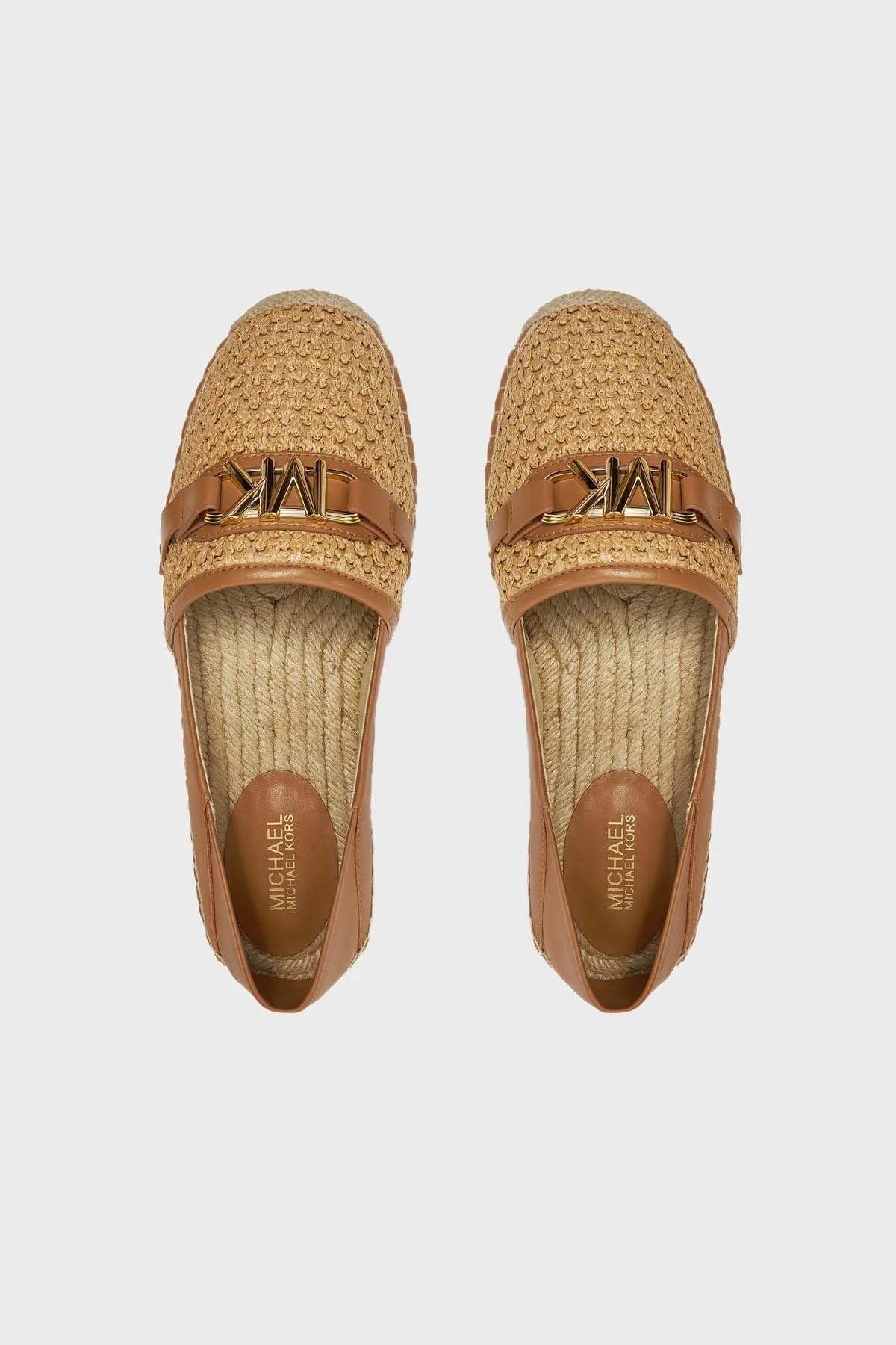 Michael Kors Logolu Hasır Detaylı Espadril 40S4EBFP2D174 Kadın Ayakkabı 40S4EBFP2D 174 TABA-BEJ - 5