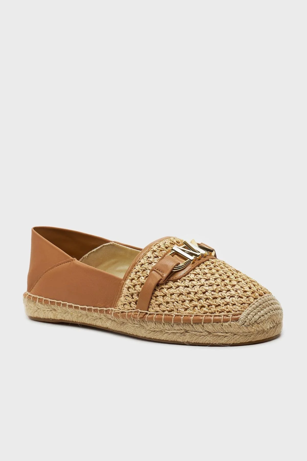 Michael Kors Logolu Hasır Detaylı Espadril 40S4EBFP2D174 Kadın Ayakkabı 40S4EBFP2D 174 TABA-BEJ - 6