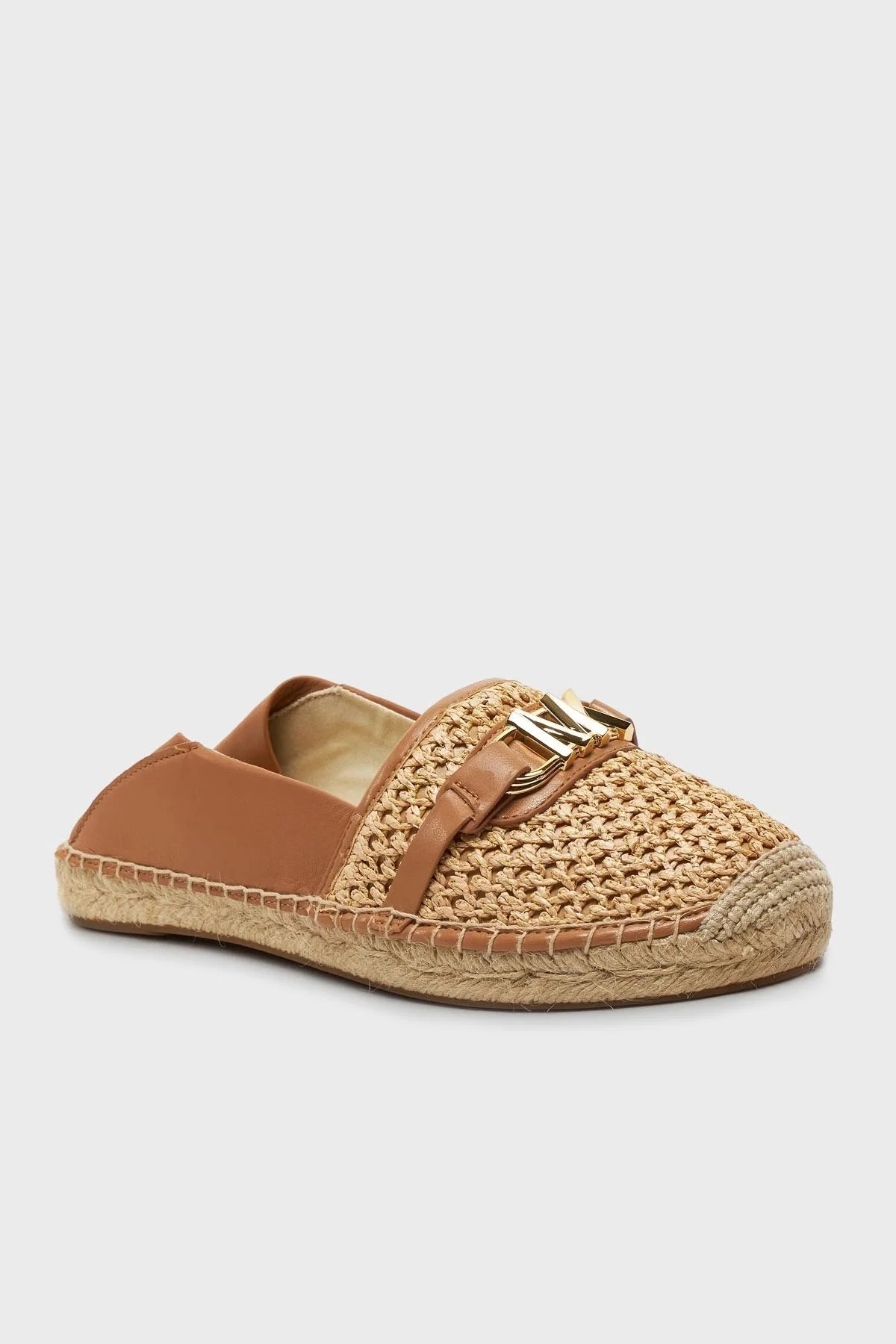 Michael Kors Logolu Hasır Detaylı Espadril 40S4EBFP2D174 Kadın Ayakkabı 40S4EBFP2D 174 TABA-BEJ - 7