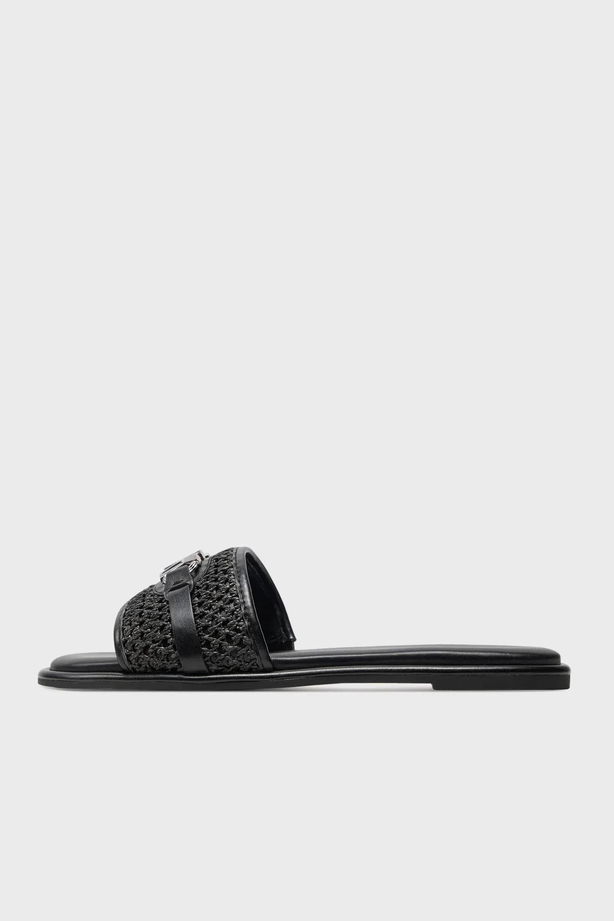 Michael Kors Logolu Hasır Düz 40S4EBFS1D003 Kadın Terlik 40S4EBFS1D 003 SİYAH - 2