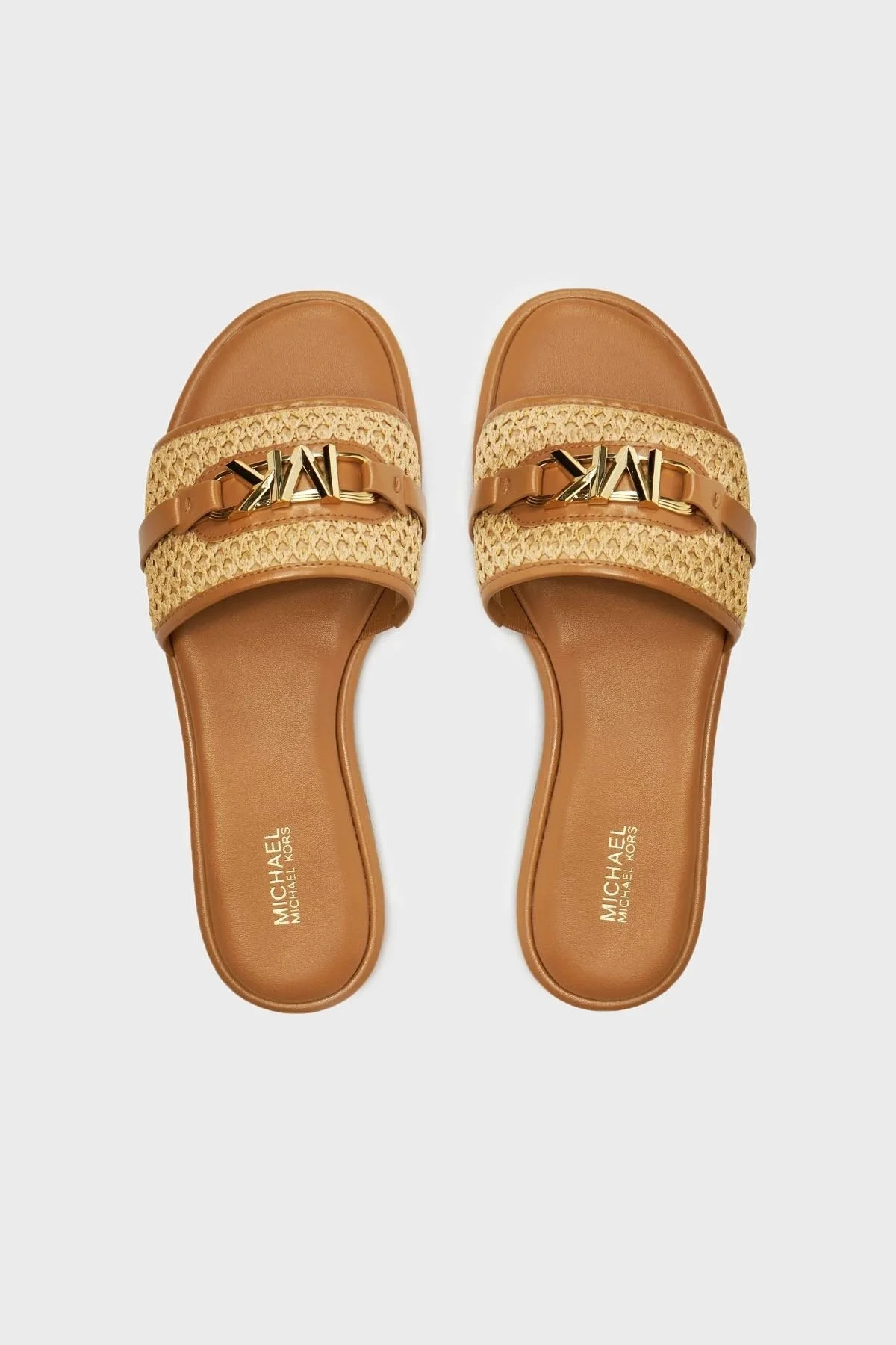 Michael Kors Logolu Hasır Düz 40S4EBFS1D174 Bayan Terlik 40S4EBFS1D 174 TABA-BEJ - 9