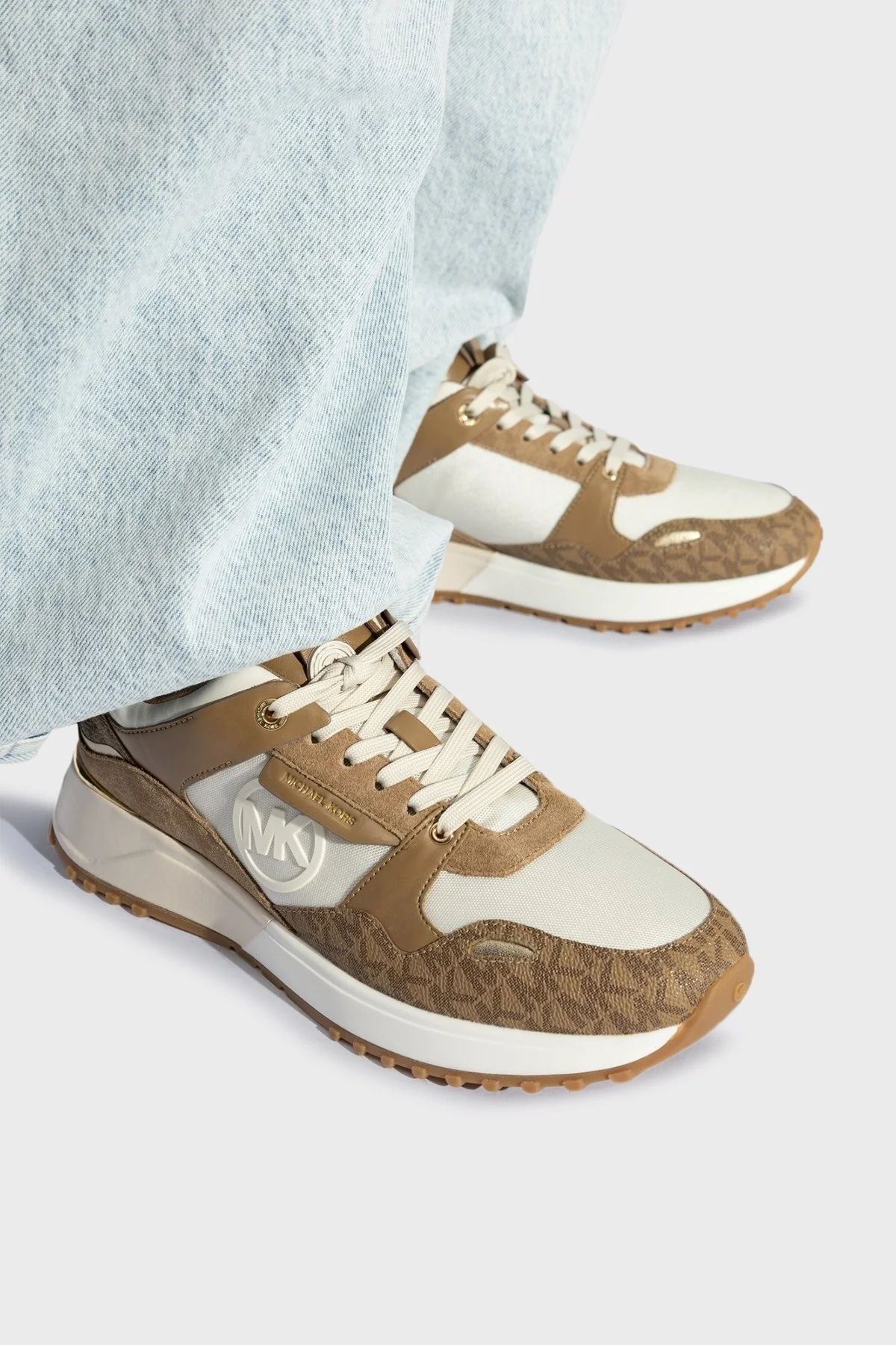 Michael Kors Logolu Kalın Taban Sneaker 43F1THFS2B293 Bayan Ayakkabı 43F1THFS2B 293 TABA - 8