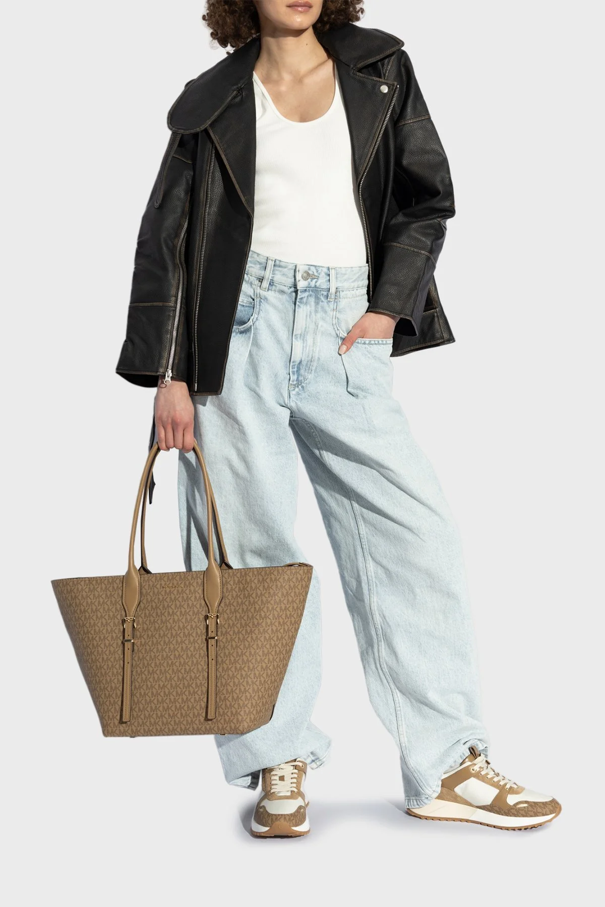 Michael Kors Logolu Kalın Taban Sneaker 43F1THFS2B293 Kadın Ayakkabı 43F1THFS2B 293 TABA - 3