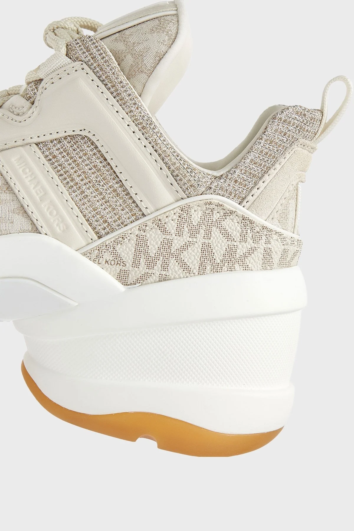Michael Kors Logolu Kalın Tabanlı Hakiki Deri Sneaker 43F2OLFS3Y129 Bayan Ayakkabı 43F2OLFS3Y 129 BEYAZ - 4