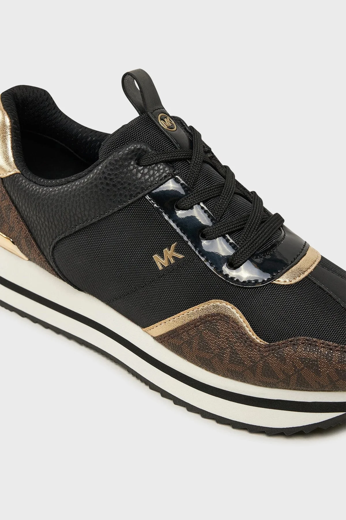 Michael Kors Logolu Kalın Tabanlı Sneaker 43R4RNFSCD007 Bayan Ayakkabı 43R4RNFSCD 007 SİYAH-KAHVE - 9