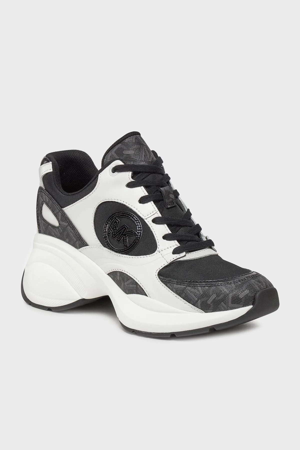 Michael Kors Logolu Kalın Tabanlı Sneaker 43R4ZUFS2D001 Bayan Ayakkabı 43R4ZUFS2D 001 SİYAH-BEYAZ - 6