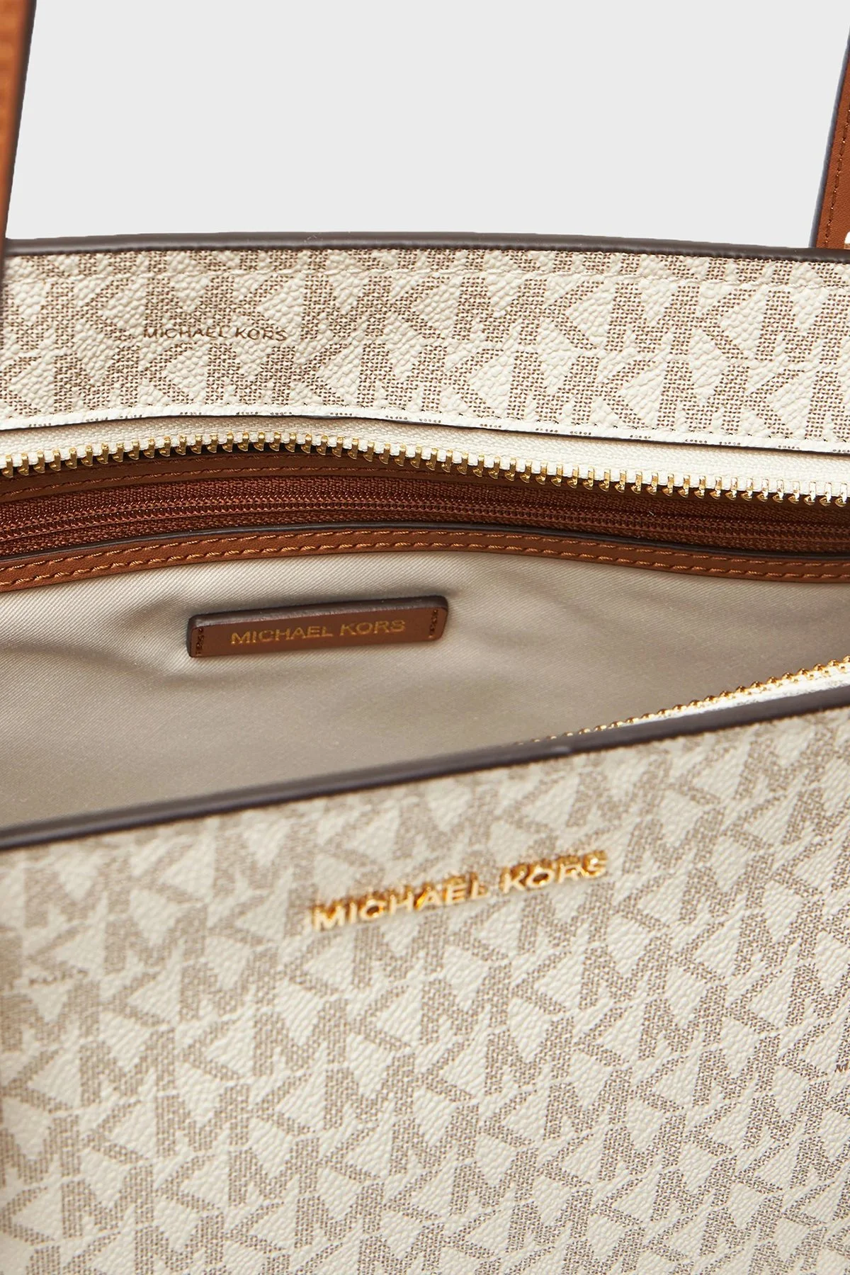 Michael Kors Logolu Omuz Askılı 30T5GQNT2B149 Kadın Çanta 30T5GQNT2B 149 Ekru - 6