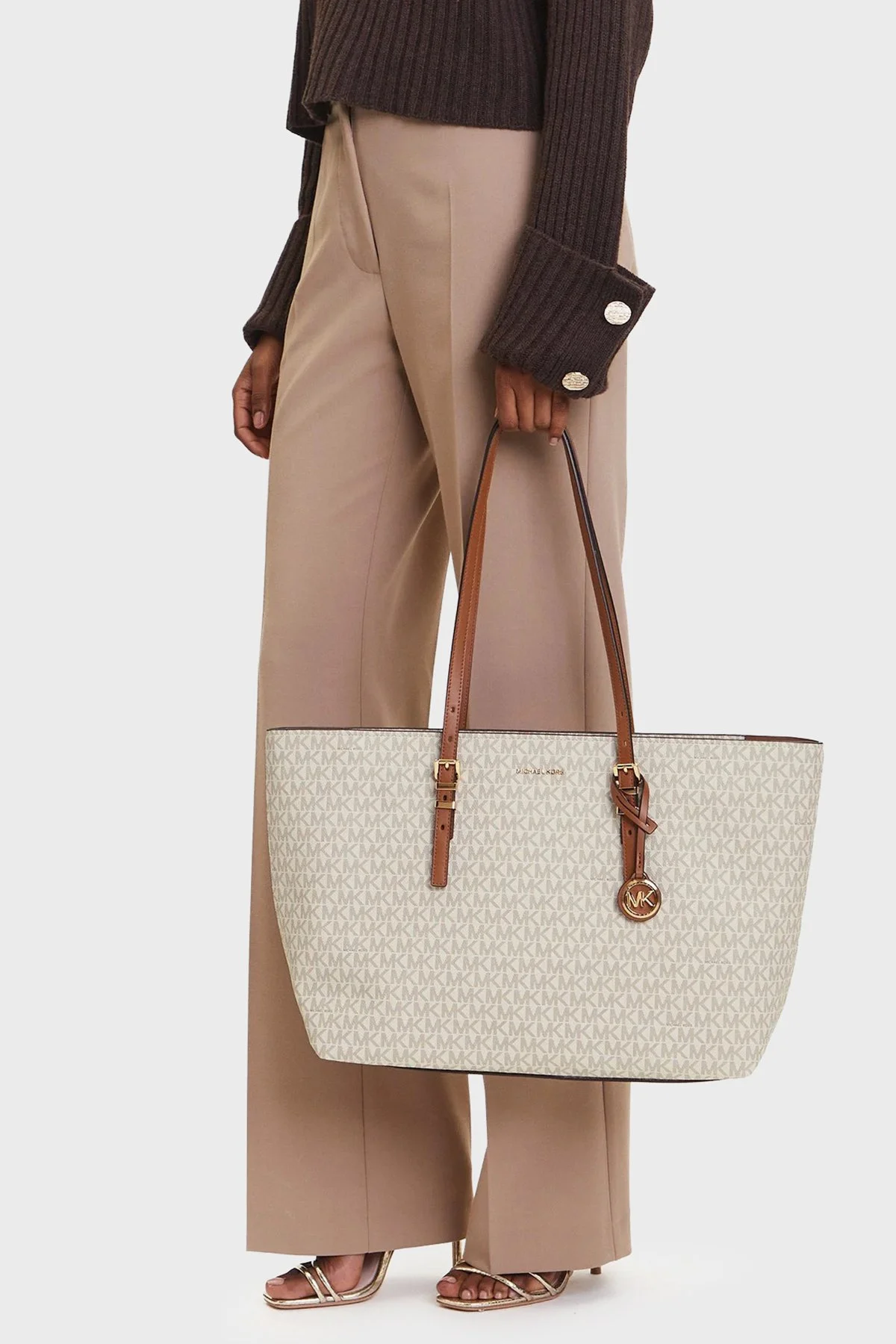 Michael Kors Logolu Omuz Askılı 30T5GQNT9B149 Kadın Çanta 30T5GQNT9B 149 Ekru - 2