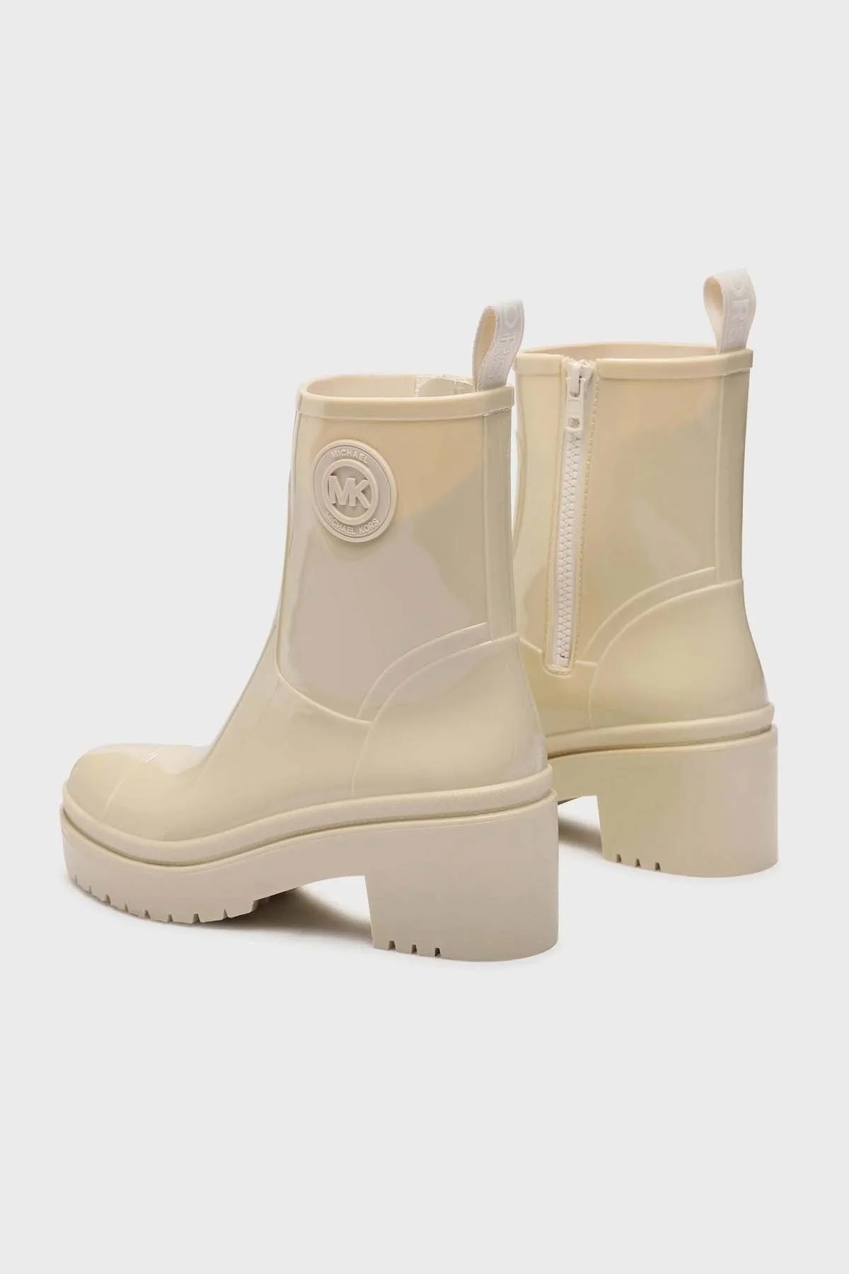 Michael Kors Parlak Görünümlü Fermuarlı 40F3KSMB5Q289 Bayan Bot 40F3KSMB5Q 289 EKRU - 3