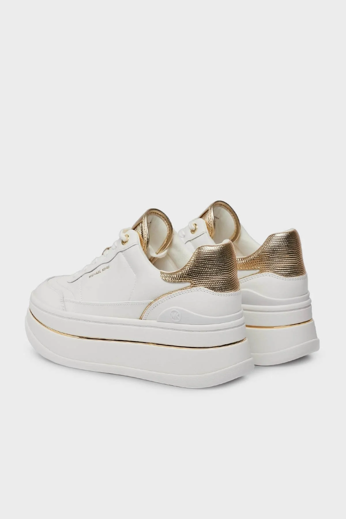 Michael Kors Logolu Platform Deri Sneaker 43R4HYFS2L740 Bayan Ayakkabı 43R4HYFS2L 740 BEYAZ - 3