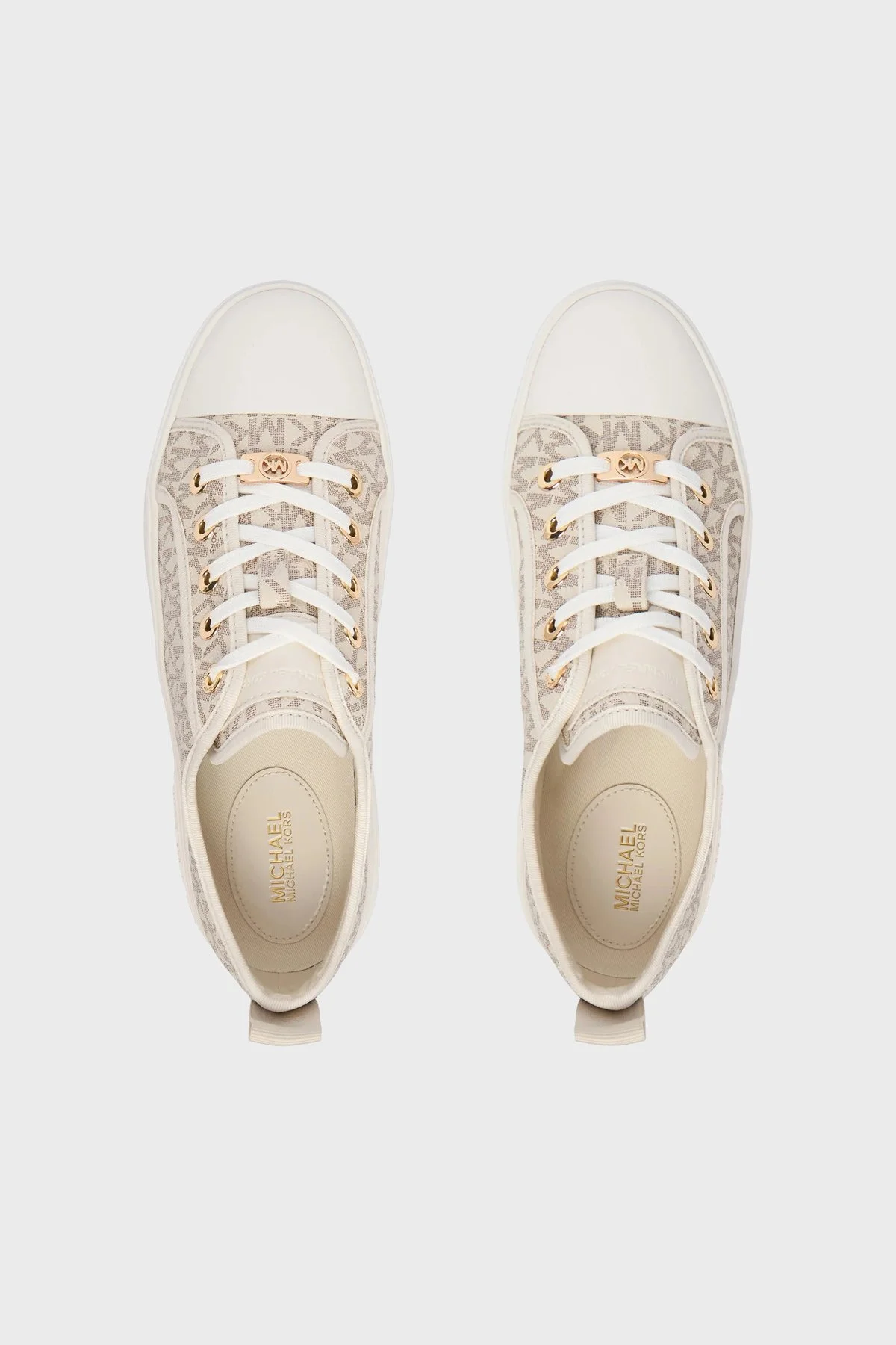 Michael Kors Logolu Platform Sneaker 43F5EYFS1B150 Kadın Ayakkabı 43F5EYFS1B 150 Ekru - 3