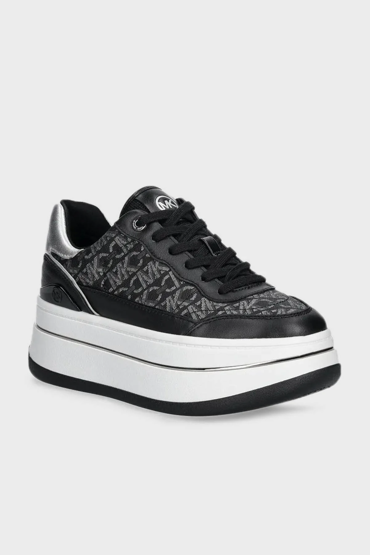 Michael Kors Logolu Platform Taban Sneaker 43F4HYFS2L023 Bayan Ayakkabı 43F4HYFS2L 023 SİYAH-GÜMÜŞ - 2