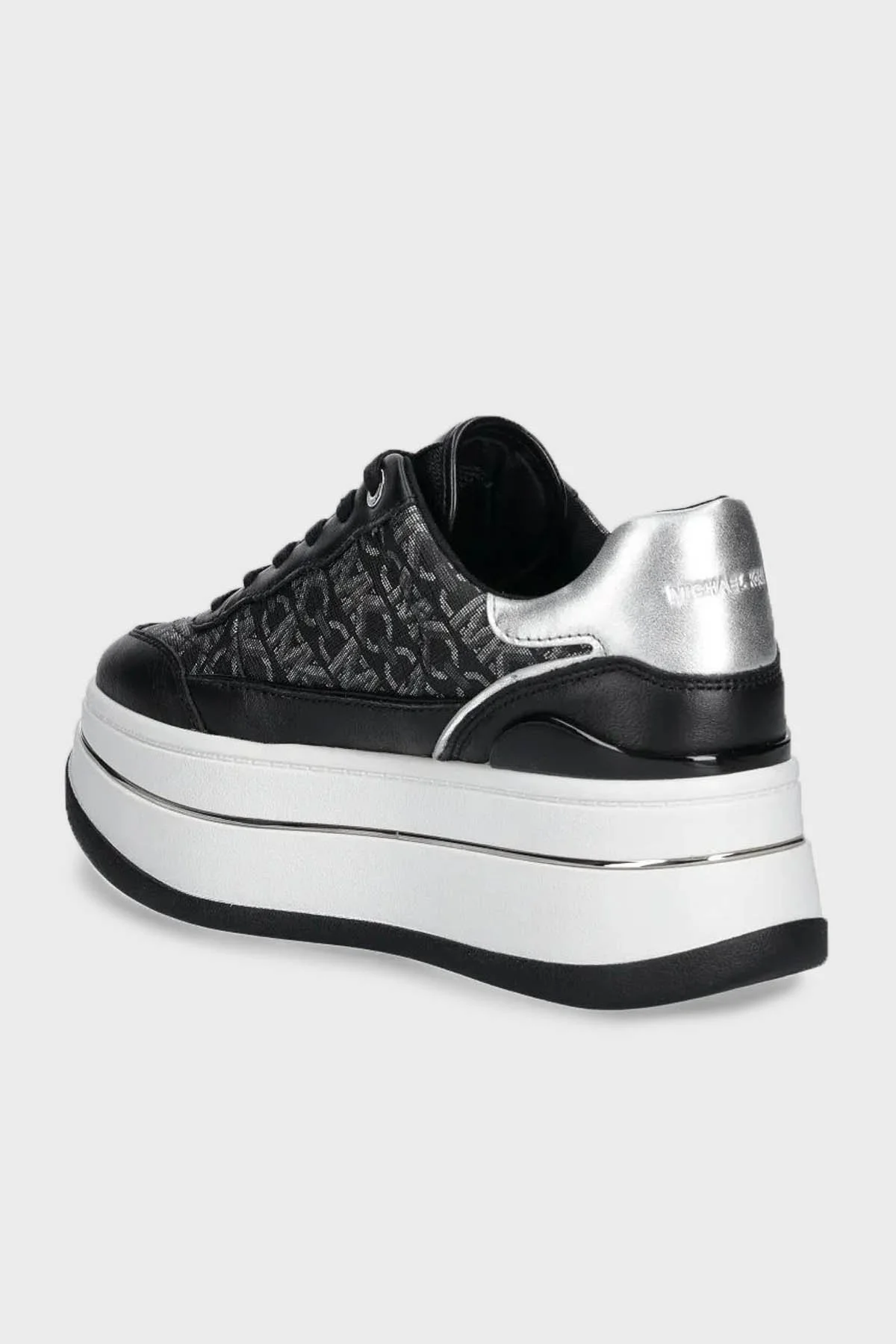 Michael Kors Logolu Platform Taban Sneaker 43F4HYFS2L023 Bayan Ayakkabı 43F4HYFS2L 023 SİYAH-GÜMÜŞ - 4
