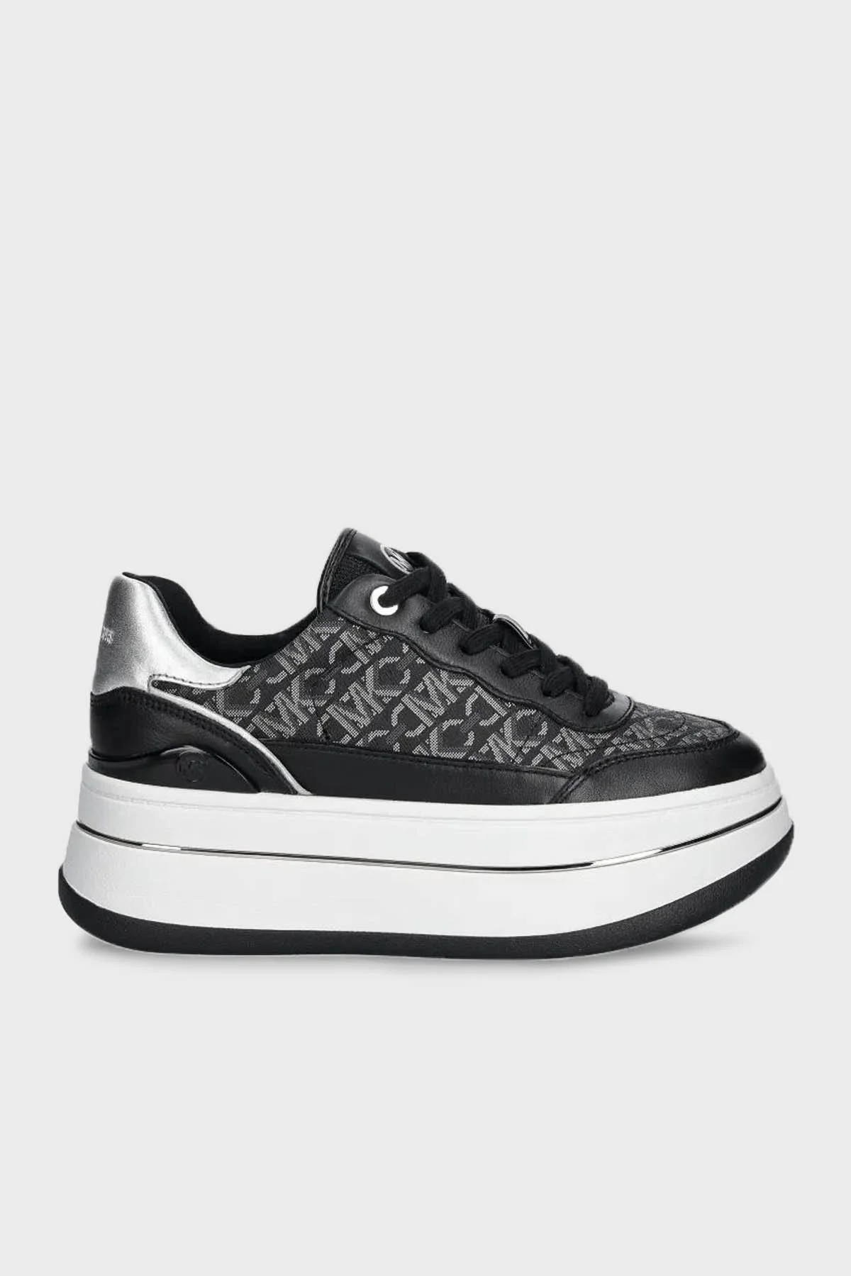 Michael Kors Logolu Platform Taban Sneaker 43F4HYFS2L023 Kadın Ayakkabı 43F4HYFS2L 023 SİYAH-GÜMÜŞ - 1