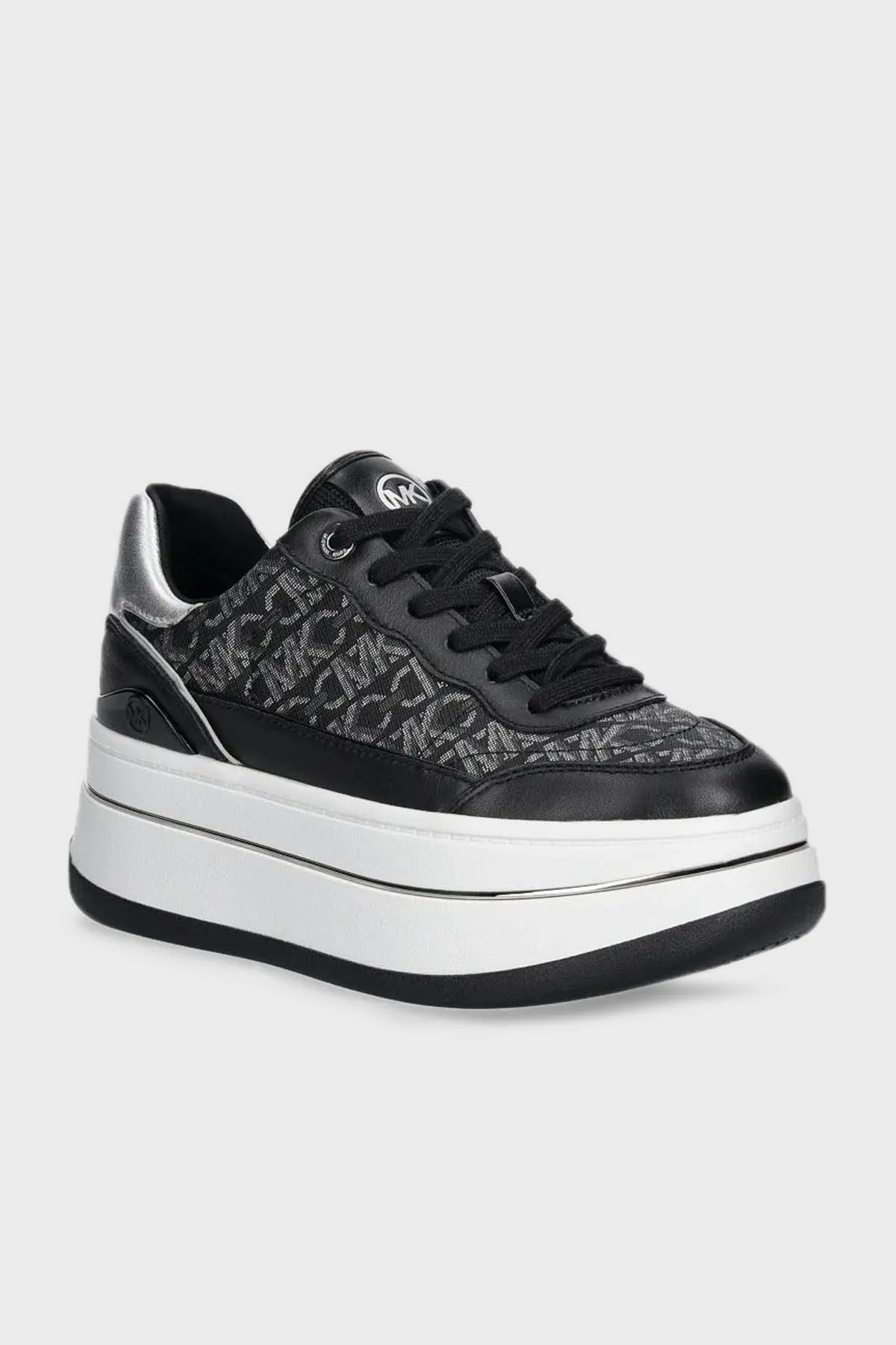 Michael Kors Logolu Platform Taban Sneaker 43F4HYFS2L023 Kadın Ayakkabı 43F4HYFS2L 023 SİYAH-GÜMÜŞ - 2