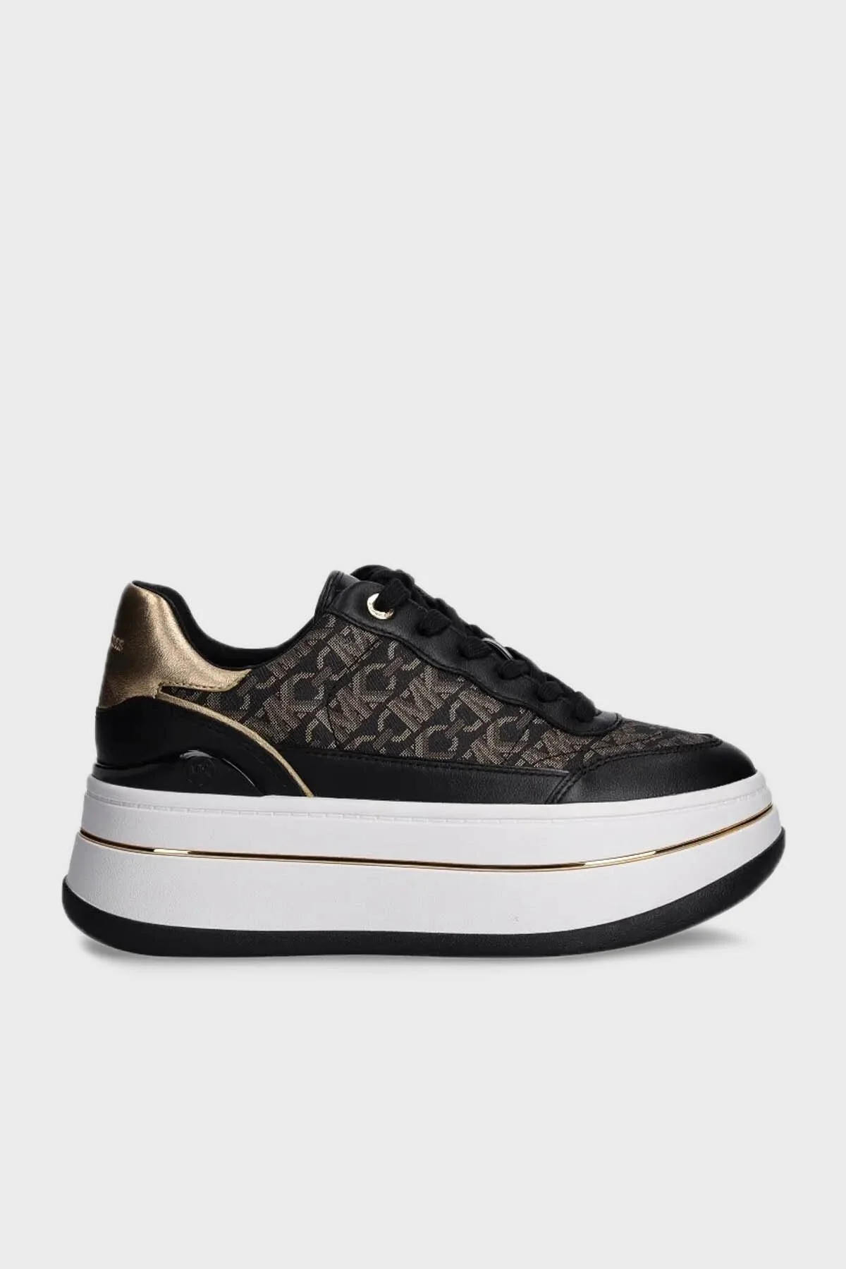 Michael Kors Logolu Platform Taban Sneaker 43F4HYFS2L038 Kadın Ayakkabı 43F4HYFS2L 038 SİYAH-KAHVE - 1
