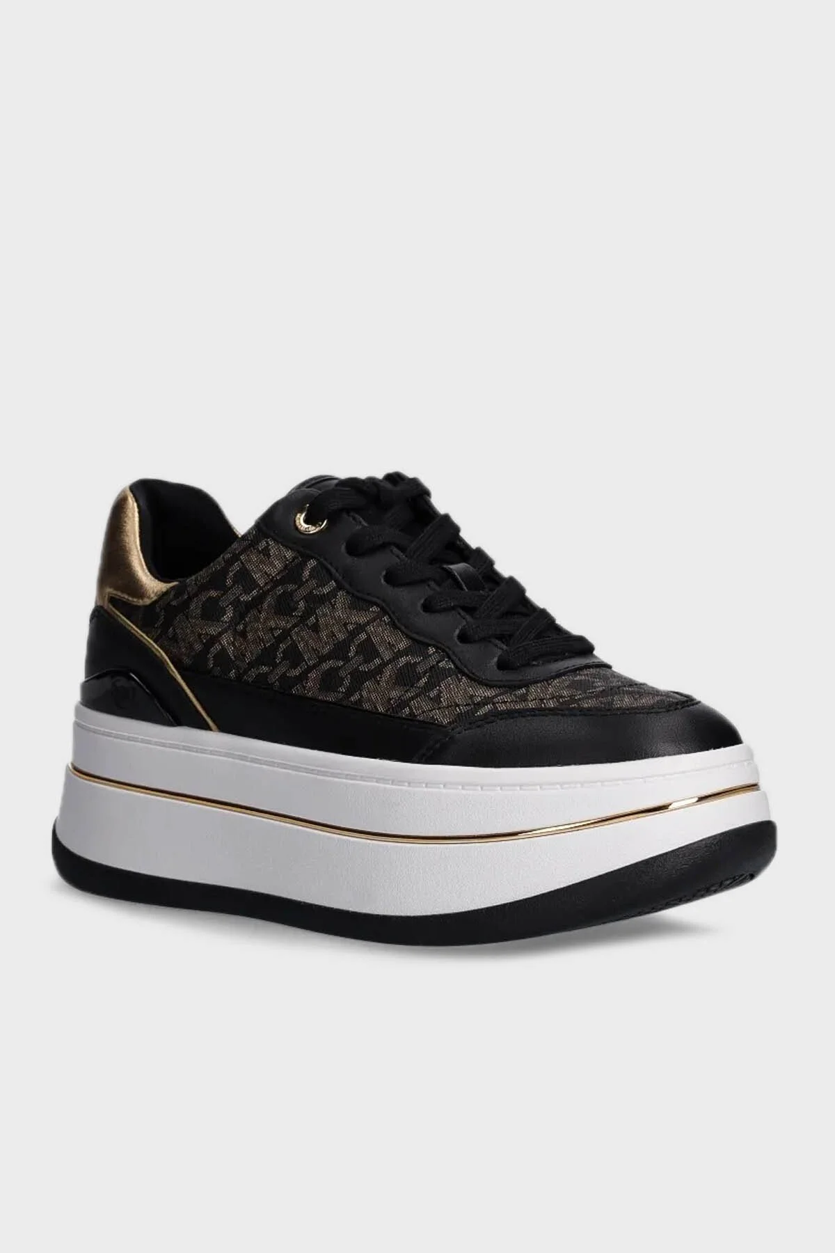 Michael Kors Logolu Platform Taban Sneaker 43F4HYFS2L038 Kadın Ayakkabı 43F4HYFS2L 038 SİYAH-KAHVE - 2