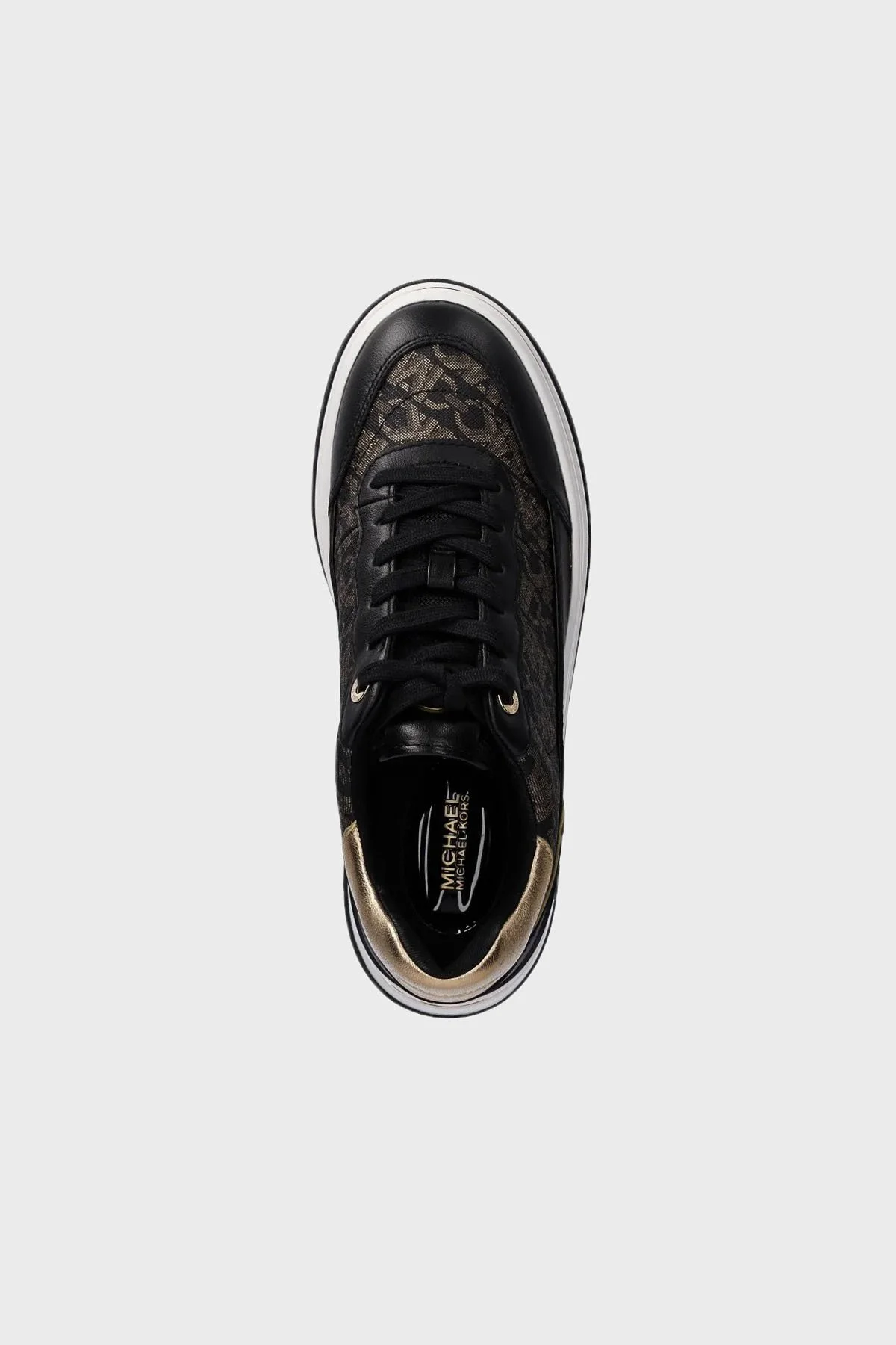 Michael Kors Logolu Platform Taban Sneaker 43F4HYFS2L038 Kadın Ayakkabı 43F4HYFS2L 038 SİYAH-KAHVE - 4