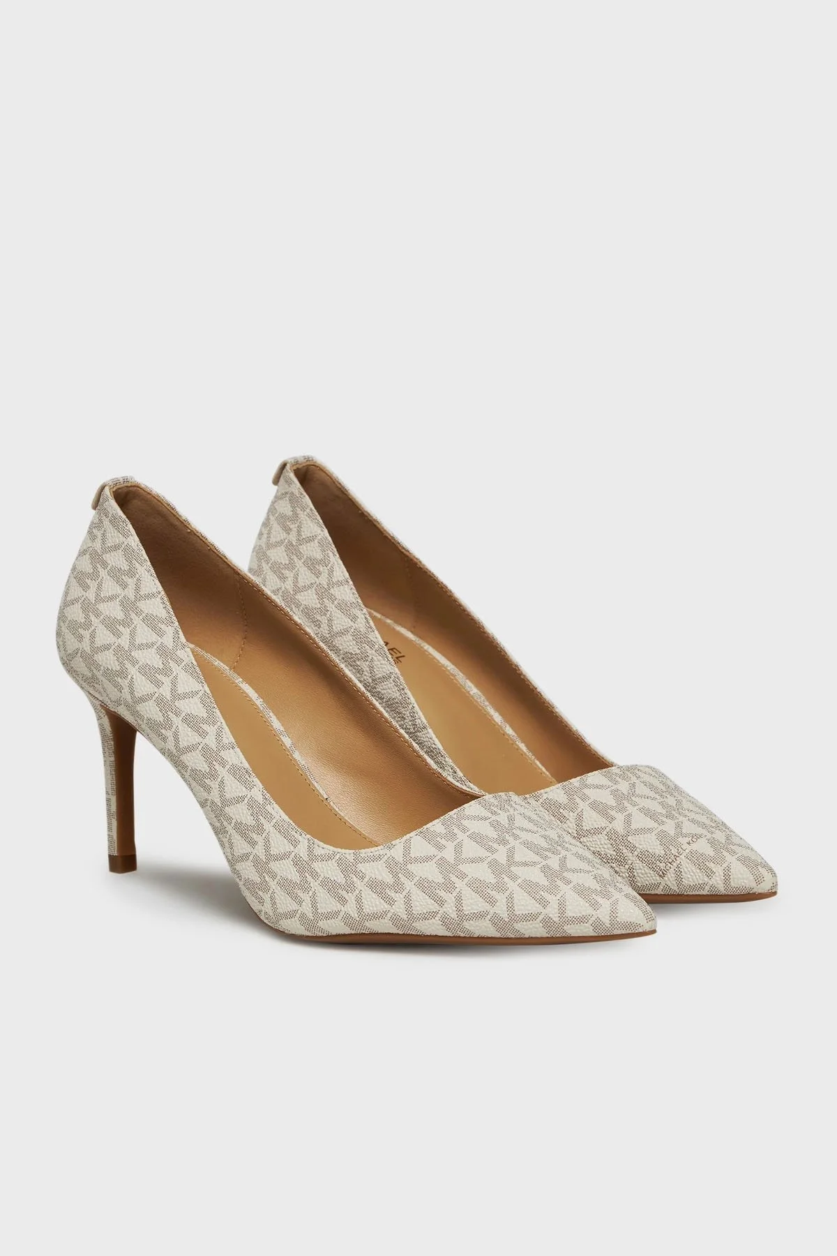 Michael Kors Logolu Sivri Burun Topuklu 40F2HNMP1B150 Bayan Ayakkabı 40F2HNMP1B 150 EKRU - 2