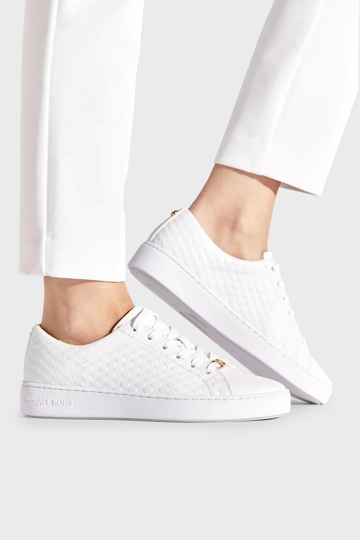 Michael Kors Logolu Sneaker 43T2KTFS2L085 Bayan Ayakkabı 43T2KTFS2L 085 BEYAZ - 2