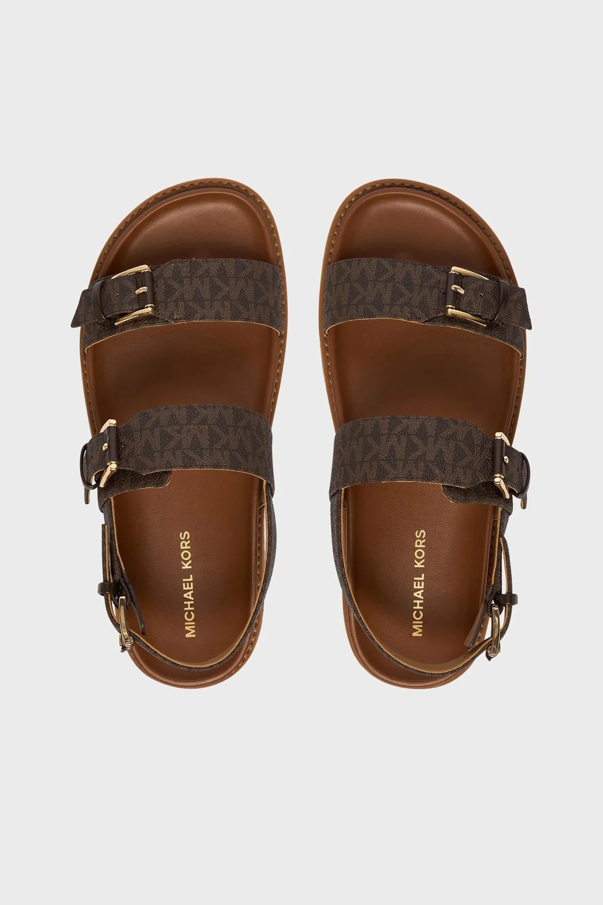 Michael Kors Logolu Tokalı Bayan Sandalet 40S6NIFS2B 200 KAHVE - 4