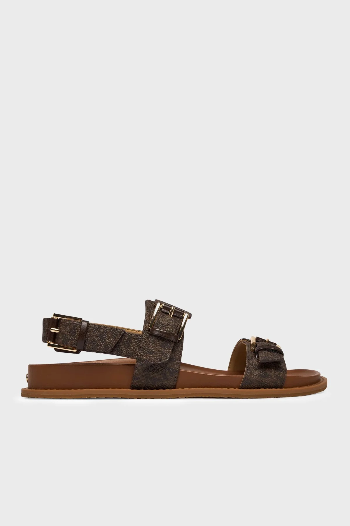 Michael Kors Logolu Tokalı Kadın Sandalet 40S6NIFS2B 200 KAHVE - 1