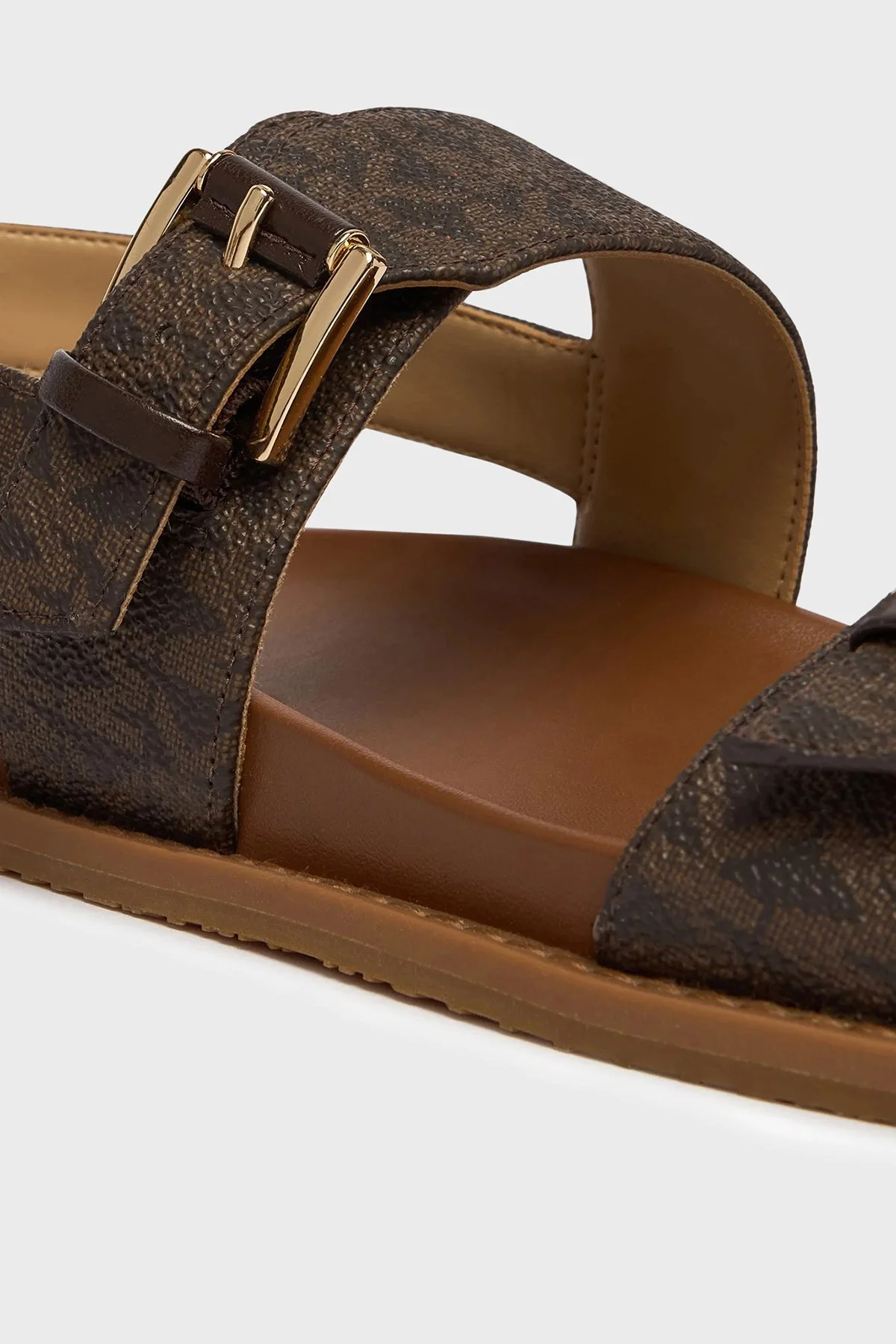 Michael Kors Logolu Tokalı Kadın Sandalet 40S6NIFS2B 200 KAHVE - 7