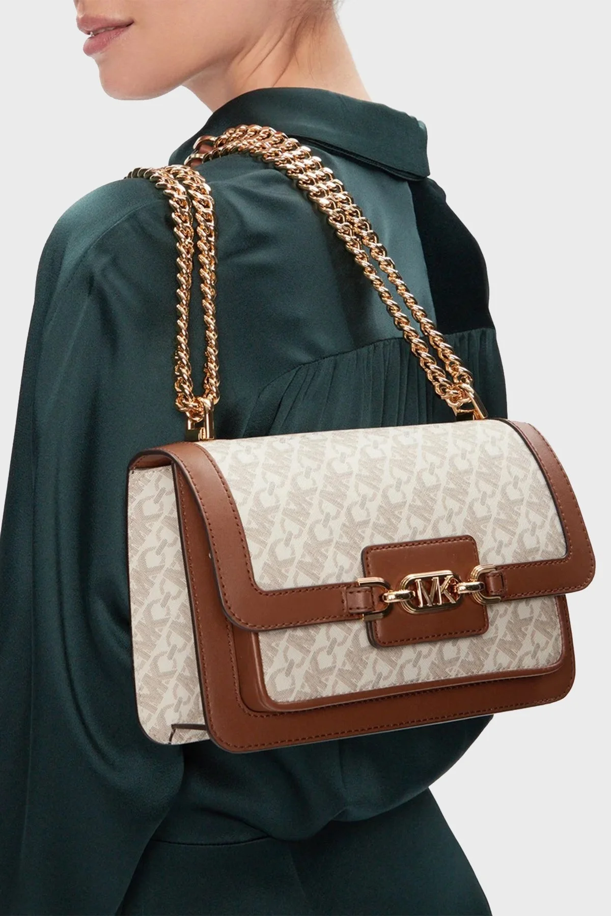 Michael Kors Logolu Zincir Askılı 30R4G7HL3B099 Bayan Çanta 30R4G7HL3B 099 BEJ - 8