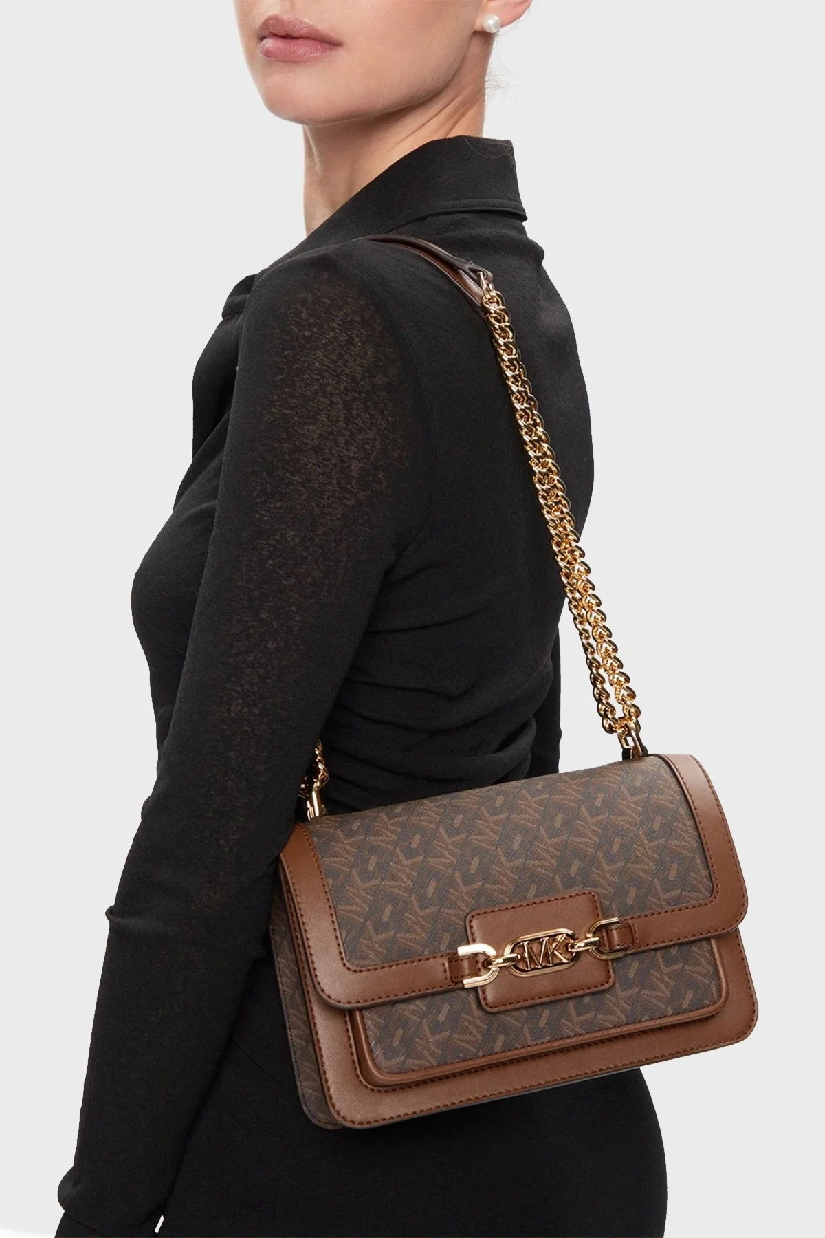 Michael Kors Logolu Zincir Askılı 30R4G7HL3B227 Bayan Çanta 30R4G7HL3B 227 KAHVE - 2