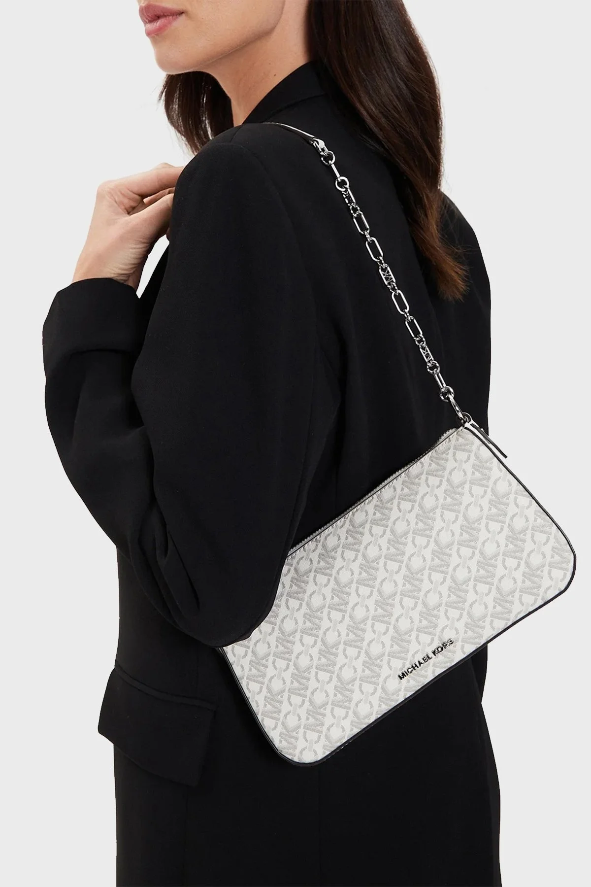Michael Kors Logolu Zincir Askılı 32H3S8EW6V101 Bayan Çanta 32H3S8EW6V 101 BEYAZ - 2