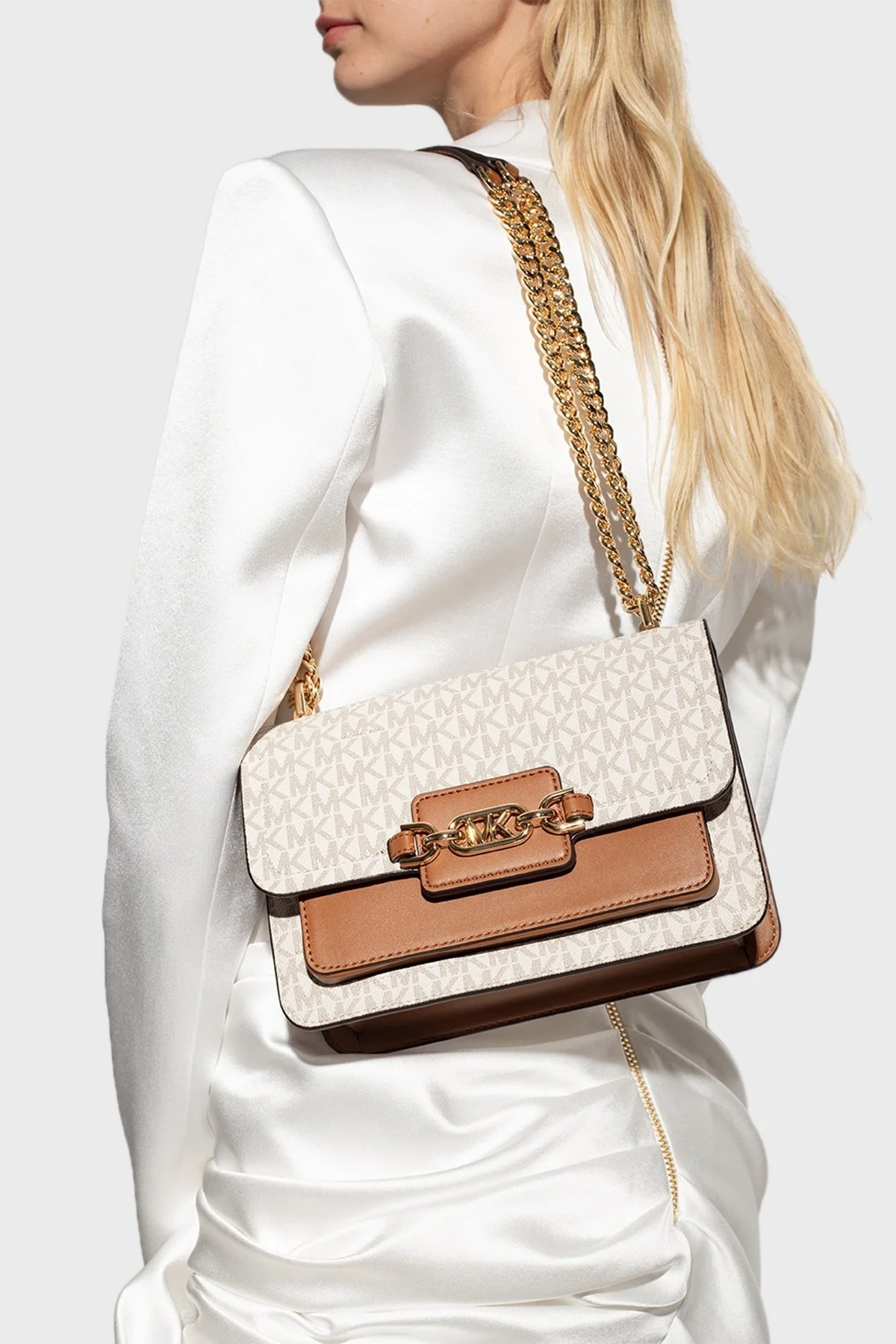 Michael Kors Logolu Zincir Askılı 30S2G7HL3B149 Bayan Çanta 30S2G7HL3B 149 KREM - 2