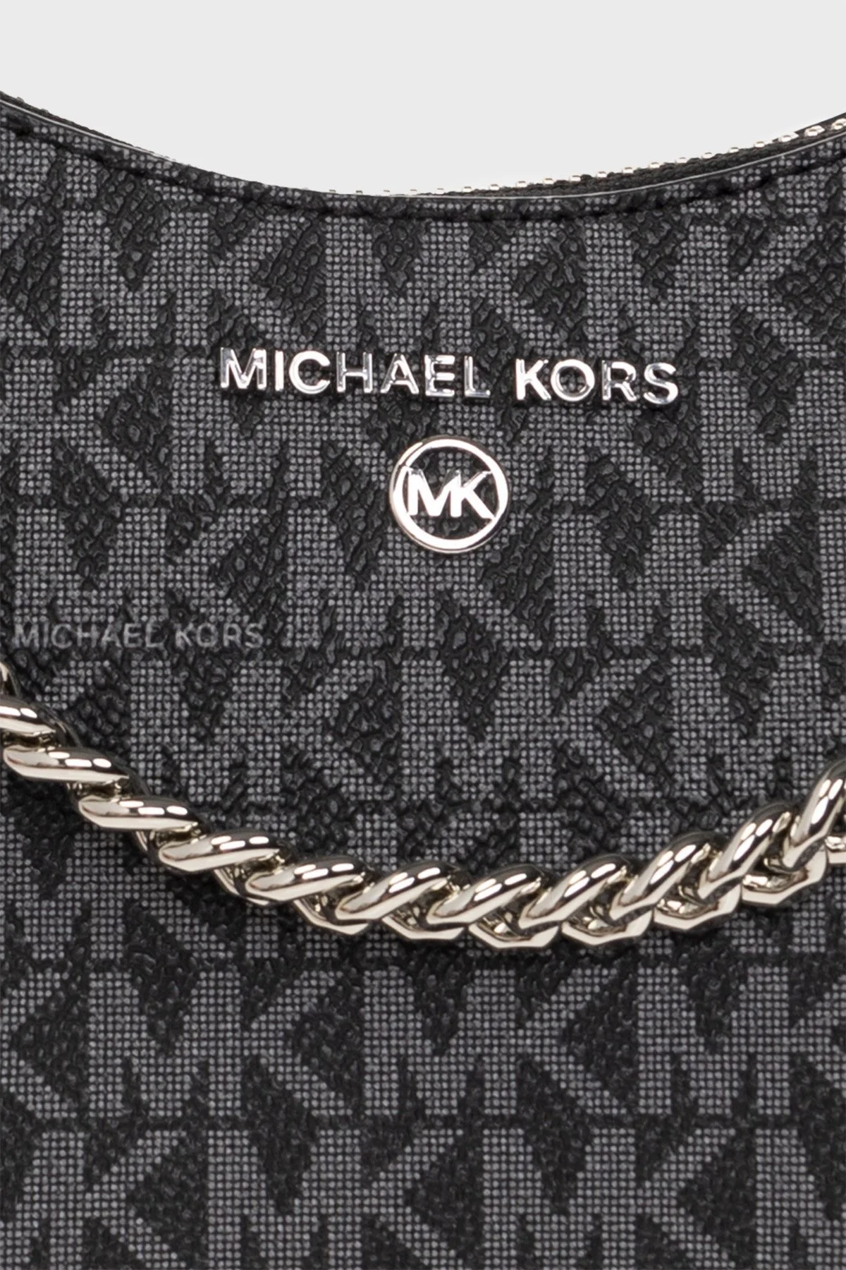Michael Kors Logolu Zincir Askılı Bayan Çanta 32S2ST9C1V 012 SİYAH-BEYAZ - 6