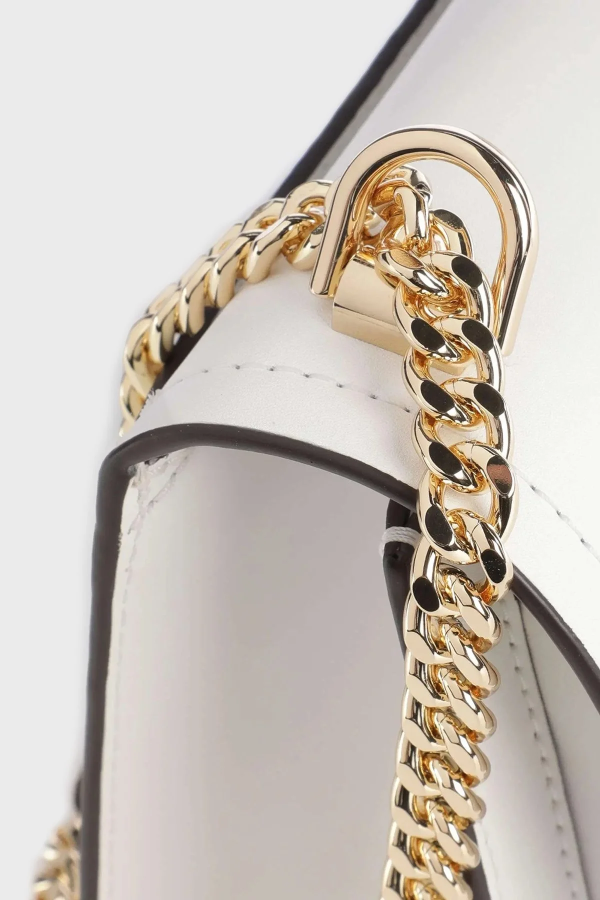 Michael Kors Logolu Zincir Askılı Deri 32S2G7HC0L085 Bayan Çanta 32S2G7HC0L 085 BEYAZ - 3