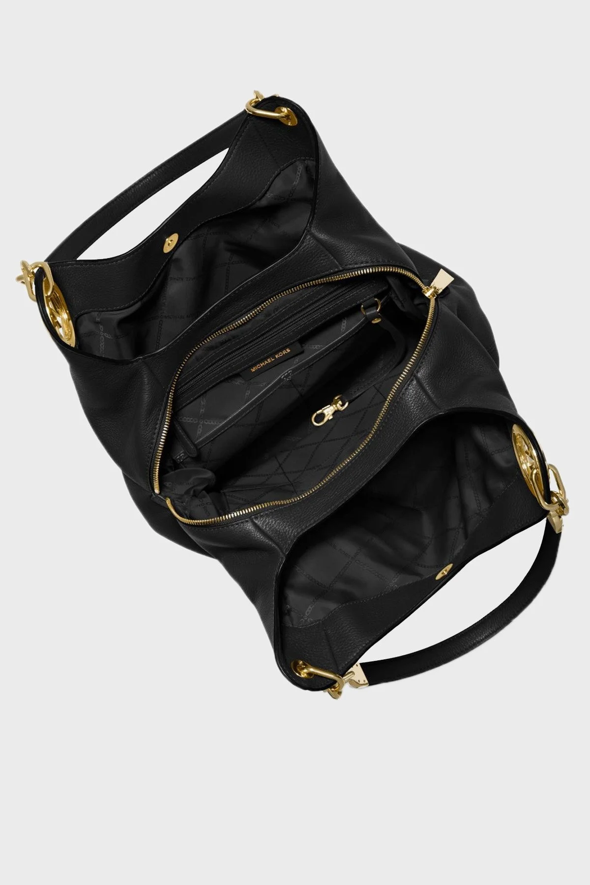 Michael Kors Logolu Zincir Askılı Hakiki Deri Lillie Bayan Çanta 30T9G0LE3L 001 SİYAH - 3