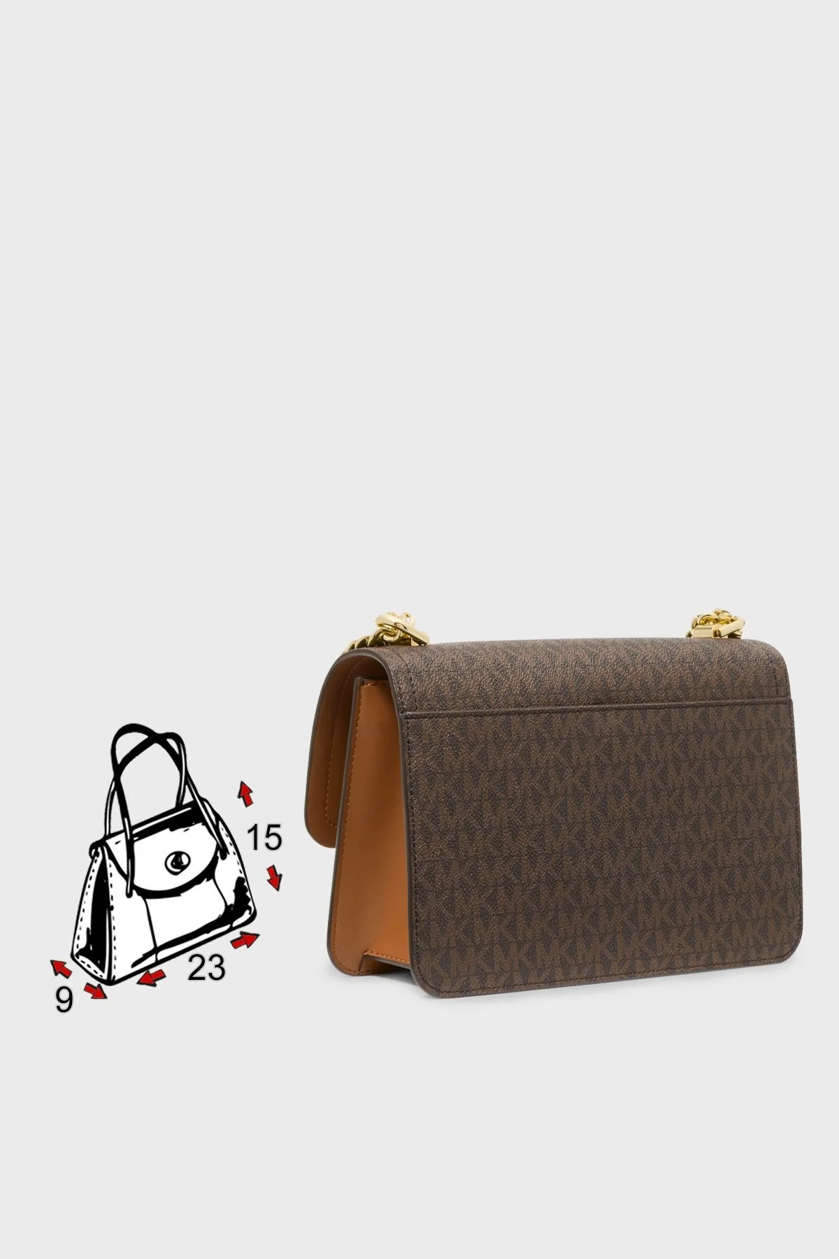 Michael Kors Logolu Zincir Askılı Heather 30S2G7HL3B252 Bayan Çanta 30S2G7HL3B 252 KAHVE - 5