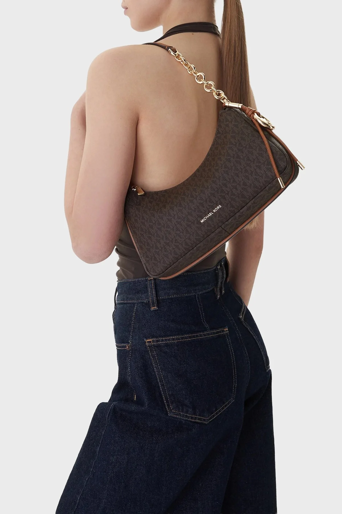 Michael Kors Logolu Zincir Askılı Kadın Çanta 32R6GY5W6B 252 KAHVE - 2