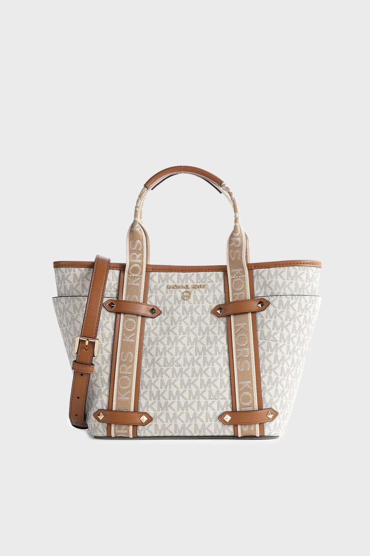 Michael Kors Maeve Logolu Çıkarılabilir Omuz Askılı 30T2G5VT1B149 Bayan Çanta 30T2G5VT1B 149 EKRU - 1