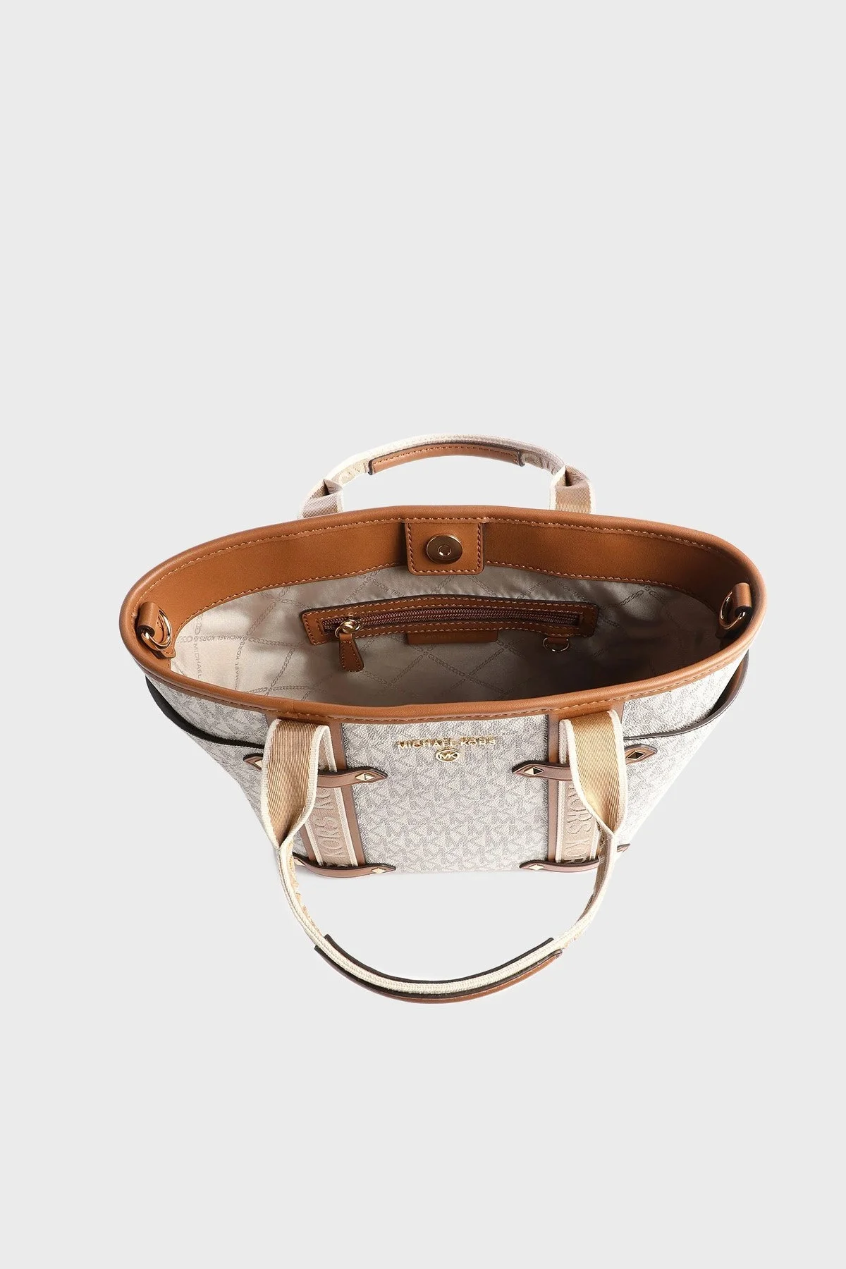 Michael Kors Maeve Logolu Çıkarılabilir Omuz Askılı 30T2G5VT1B149 Bayan Çanta 30T2G5VT1B 149 EKRU - 3