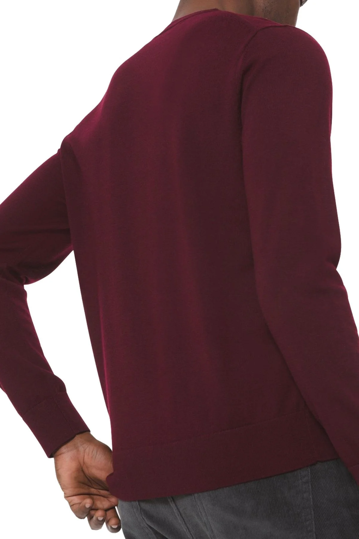 Michael Kors Merinos Yünlü Bisiklet Yaka Erkek Kazak CF06L4K2DG 604 BORDO - 2