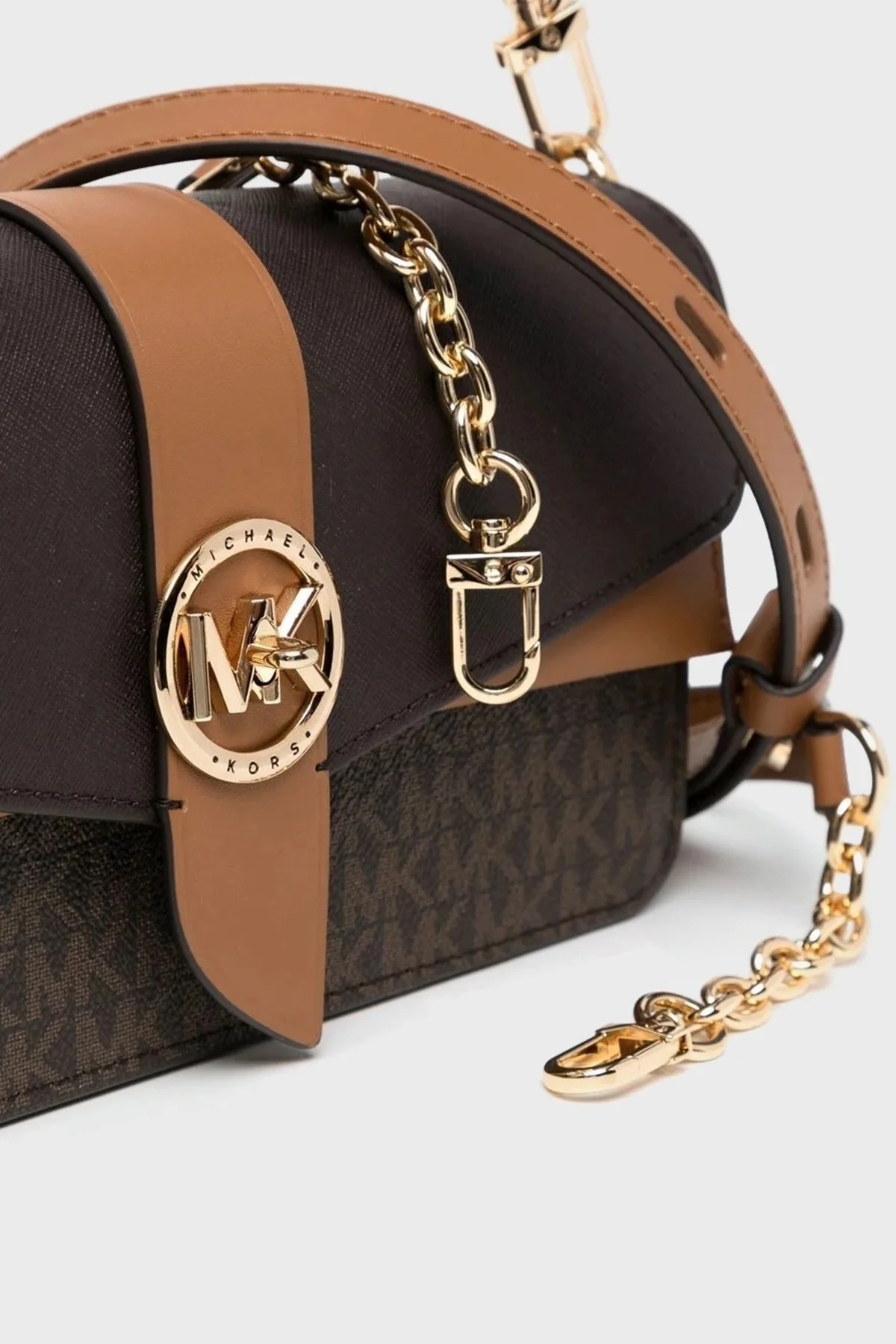 Michael Kors Logolu Greenwich Omuz Askılı 30H1GGRL8V252 Bayan Çanta 30H1GGRL8V 252 KAHVE - 4