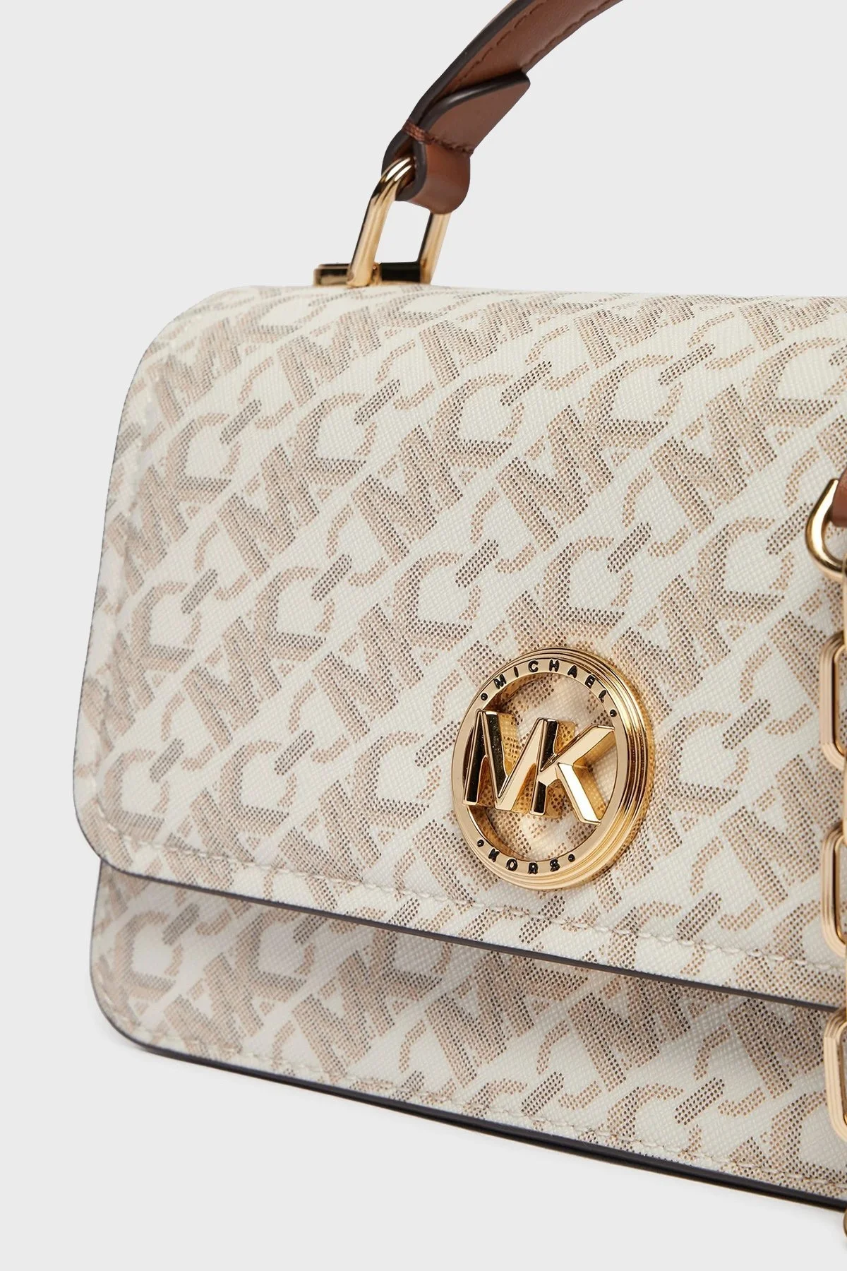 Michael Kors Monogram Logolu Çıkarılabilir Askılı 32T4GD8C5B099 Bayan Çanta 32T4GD8C5B 099 EKRU - 5